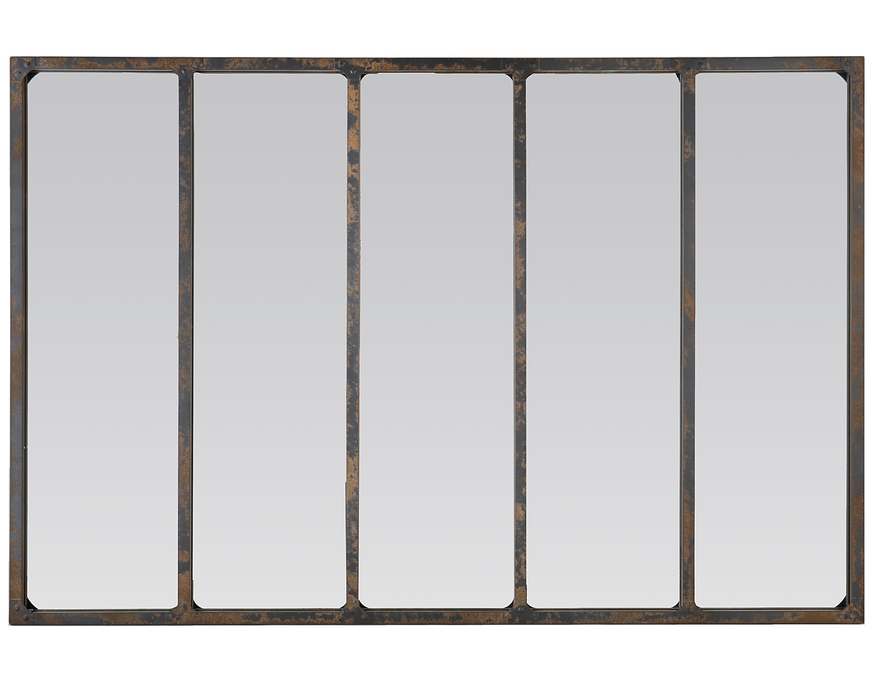 Miroir Jardin rouille rivets 137x90cm
