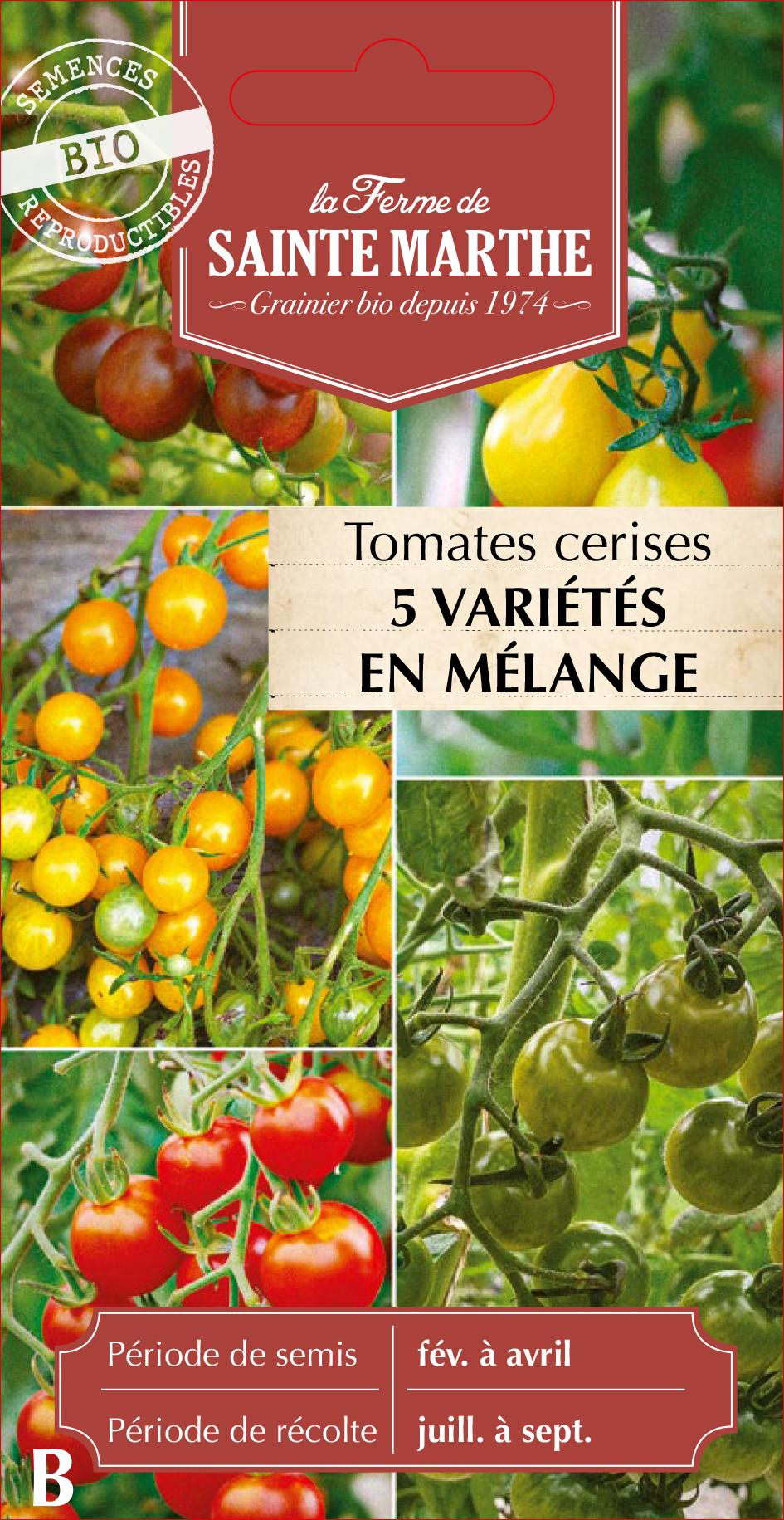 Tomates Cerises 5 Variétés En Mélange 20% Black Cherry, 20% Cocktail Clementine, 20% Green Doctor'S, 20% Miel Du Mexique, 20% Poire Jaune