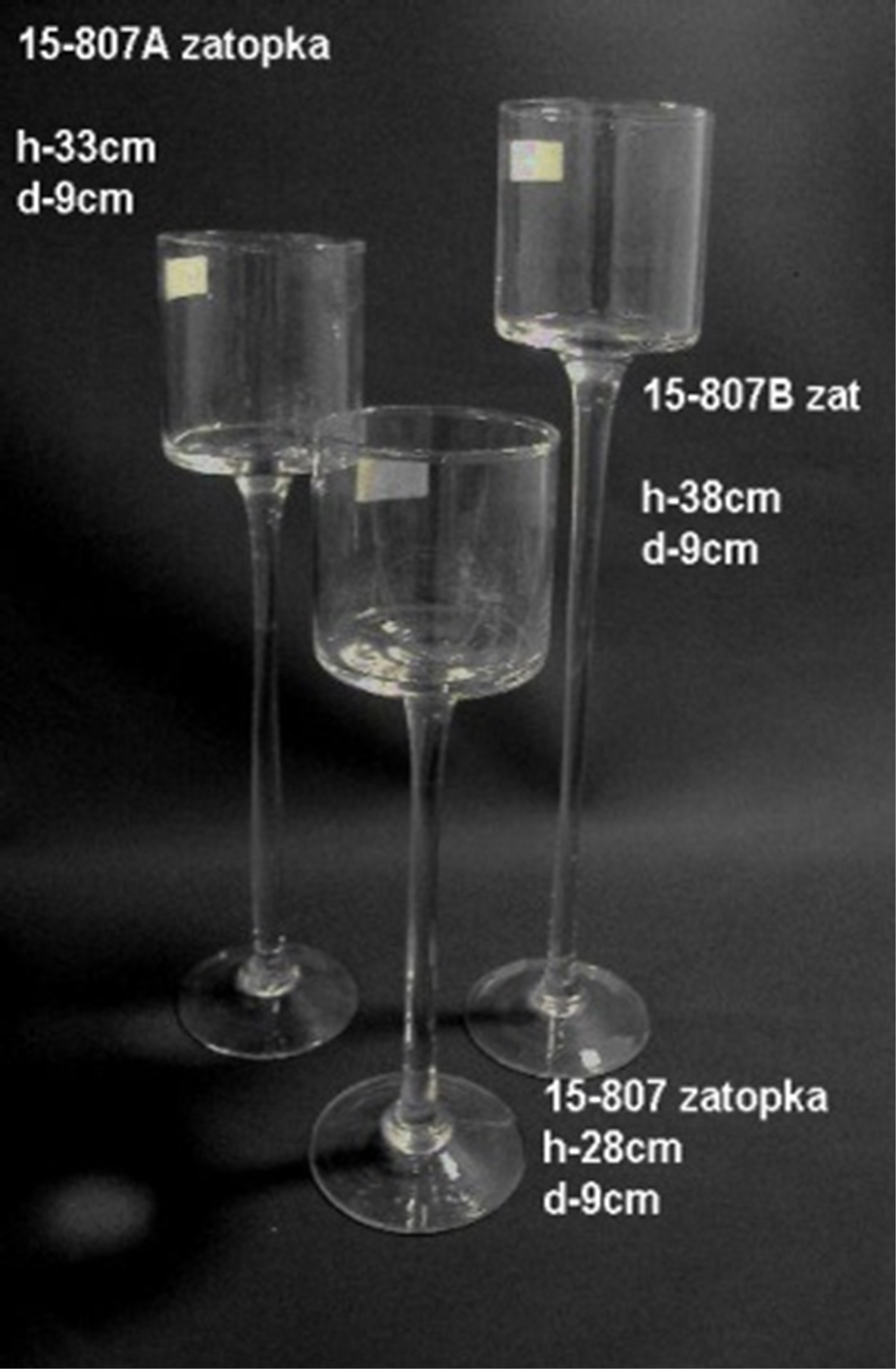 Photophore cylindrique sur pied  verre