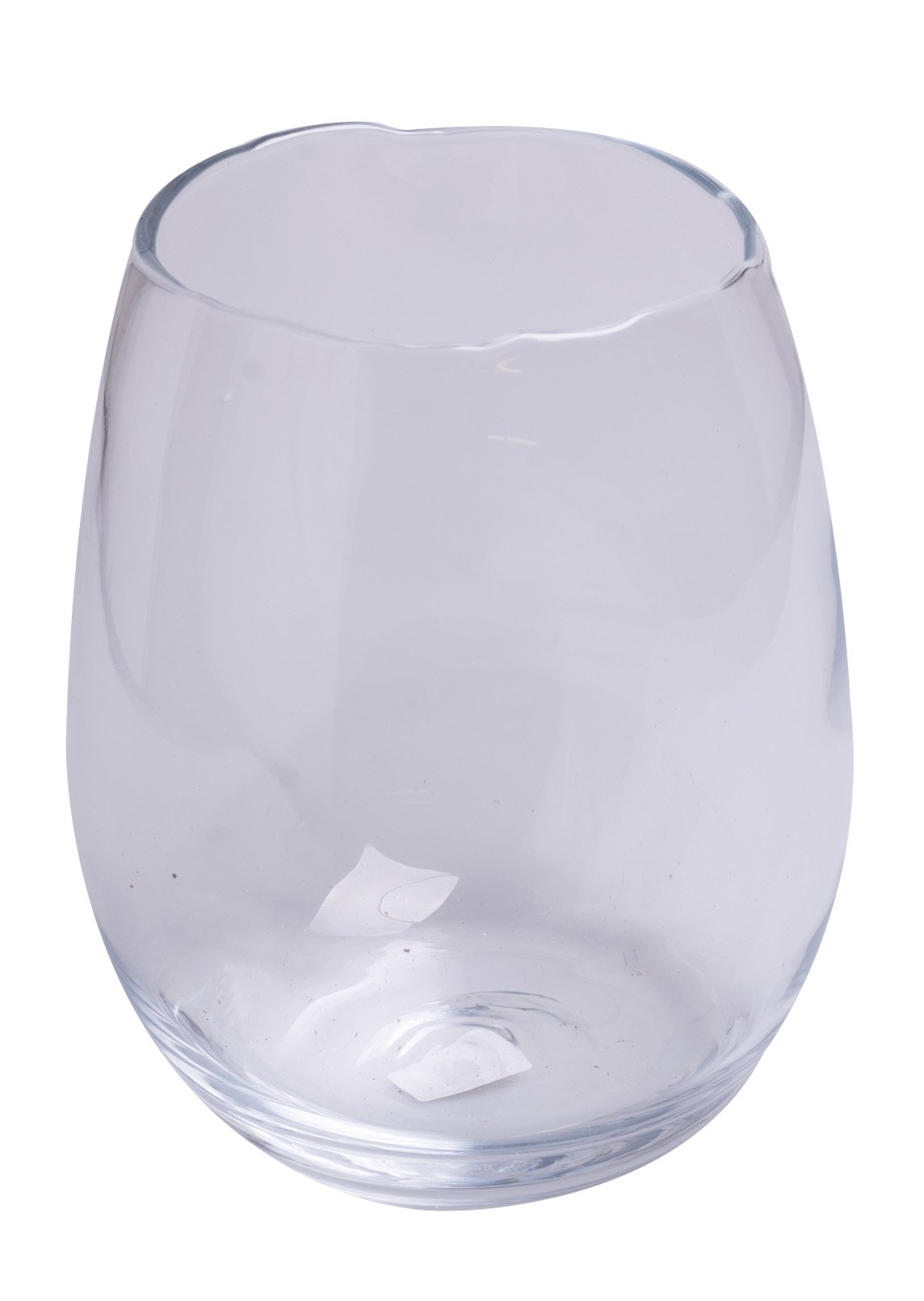 Vase boule allongé bord découpé