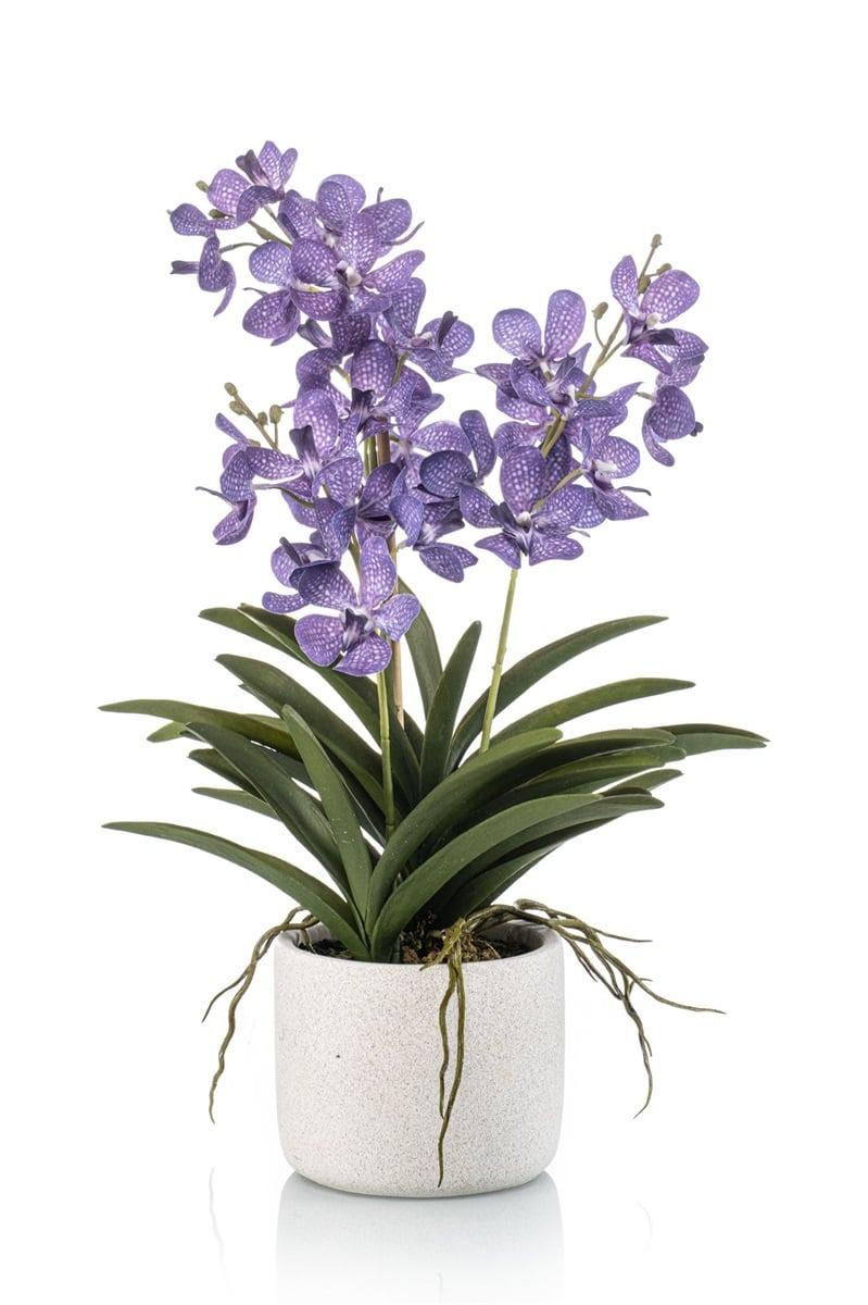 Vanda 3 branches artificiel avec cache pot