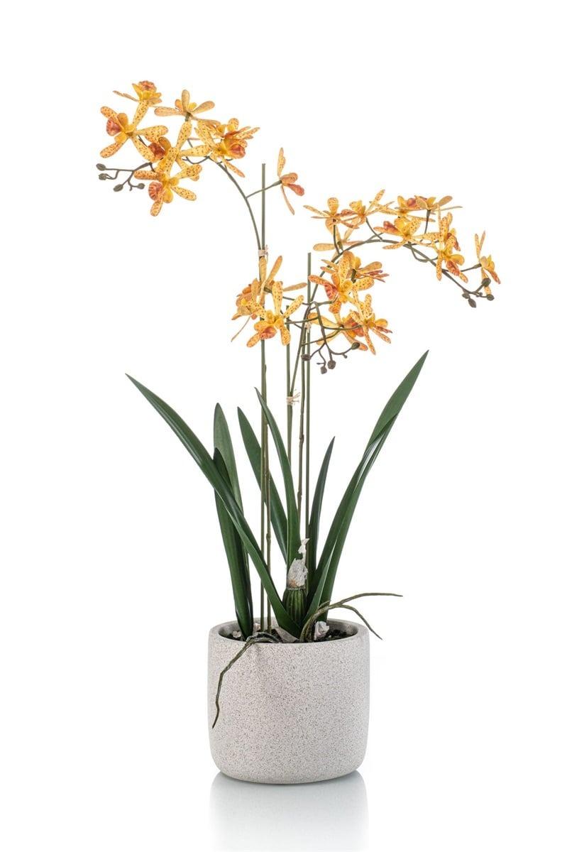Orchidée Renanthera artificielle avec cache pot