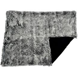 PLAID POILU BICOLOR NOIR L