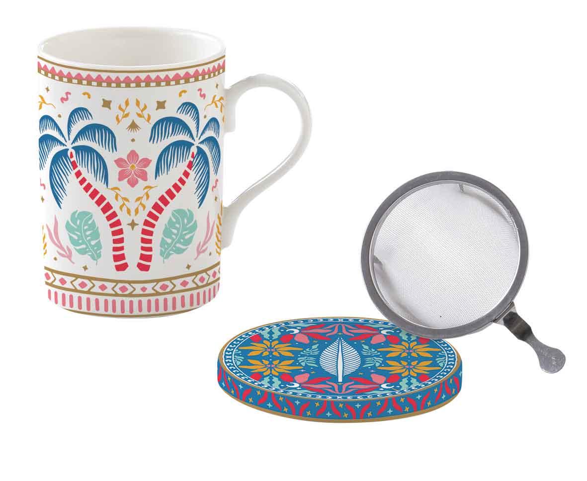 Mug & infuseur Tropical Groovy avec boite cadeau