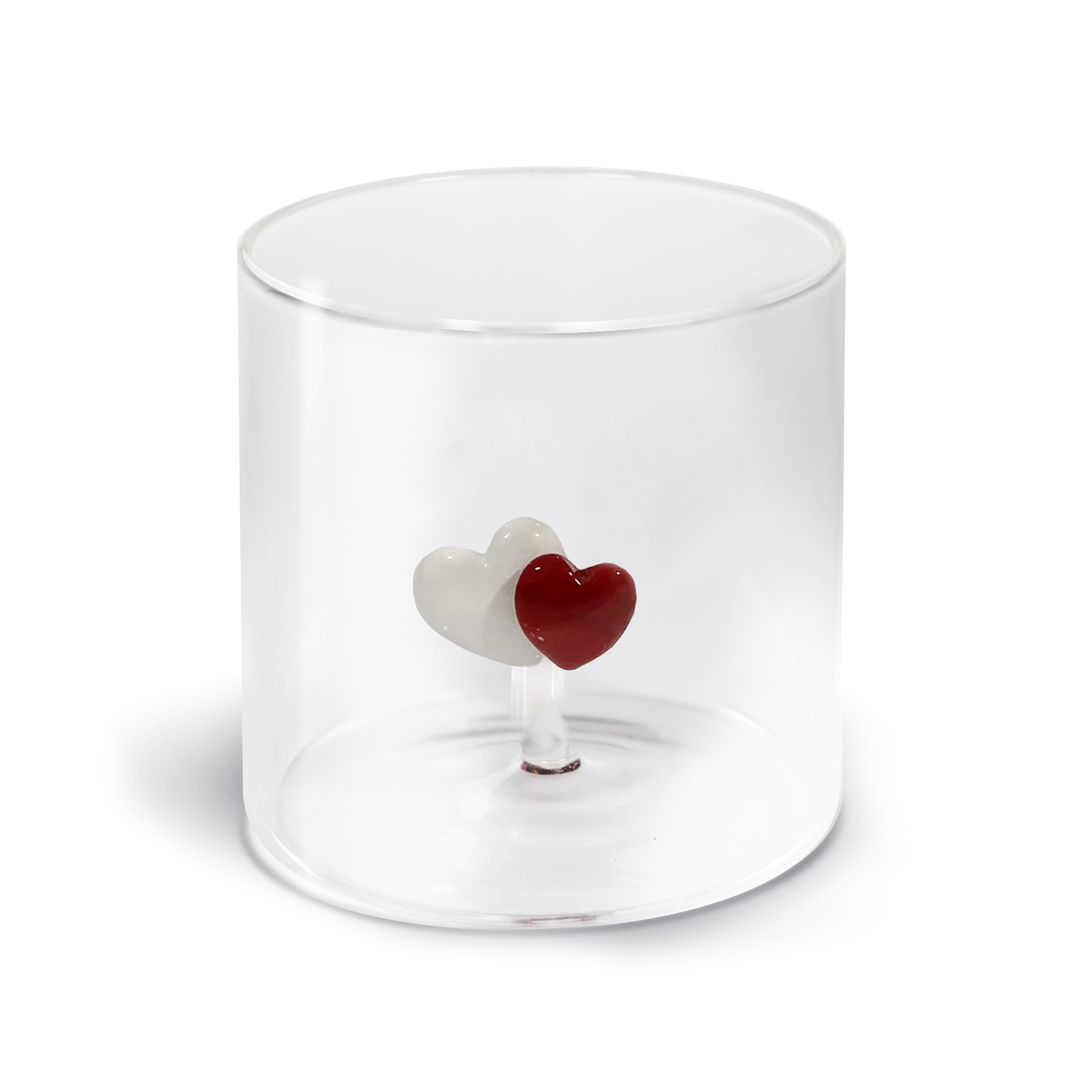 Verre à eau Cœur avec boite cadeau