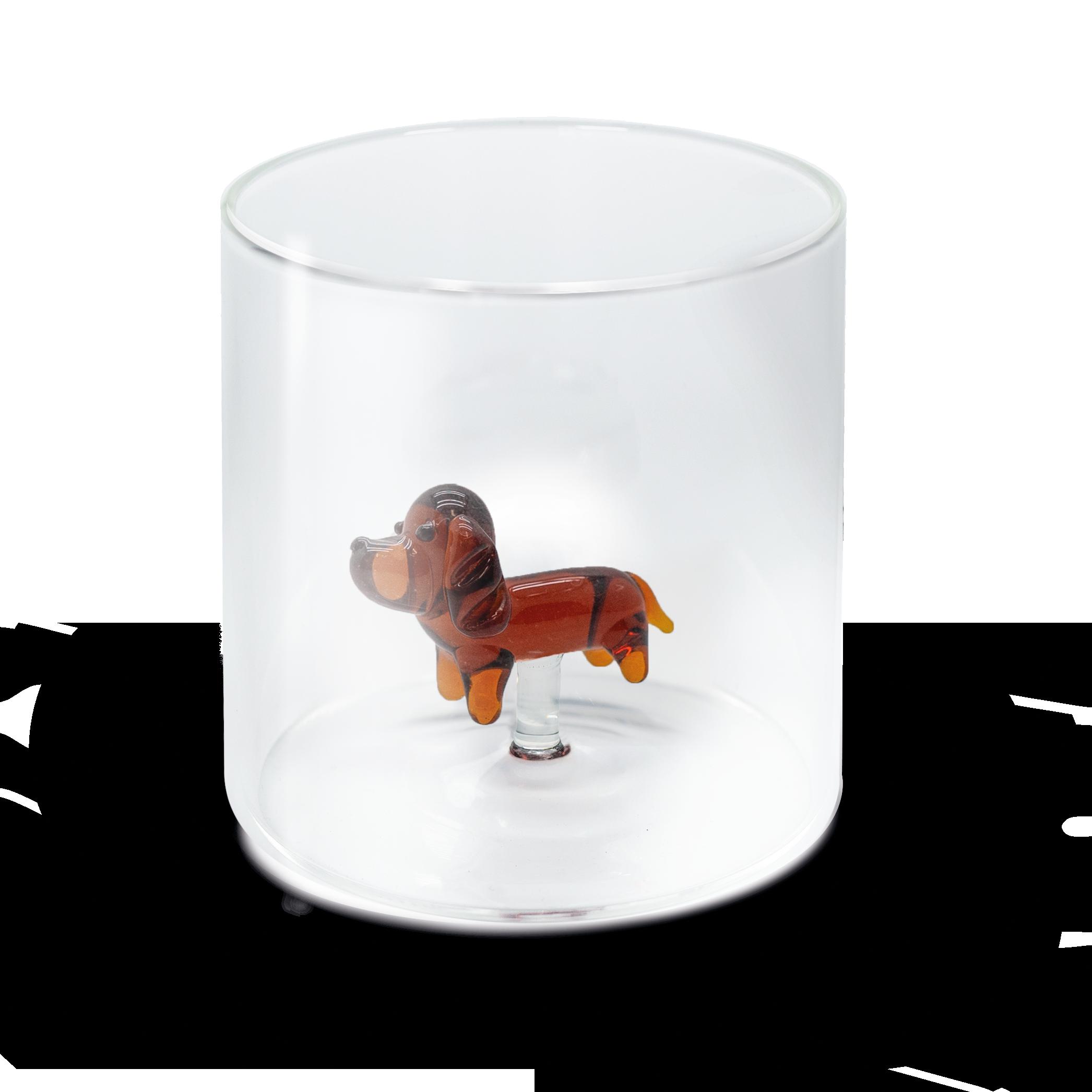 Verre à eau Teckel avec boite cadeau