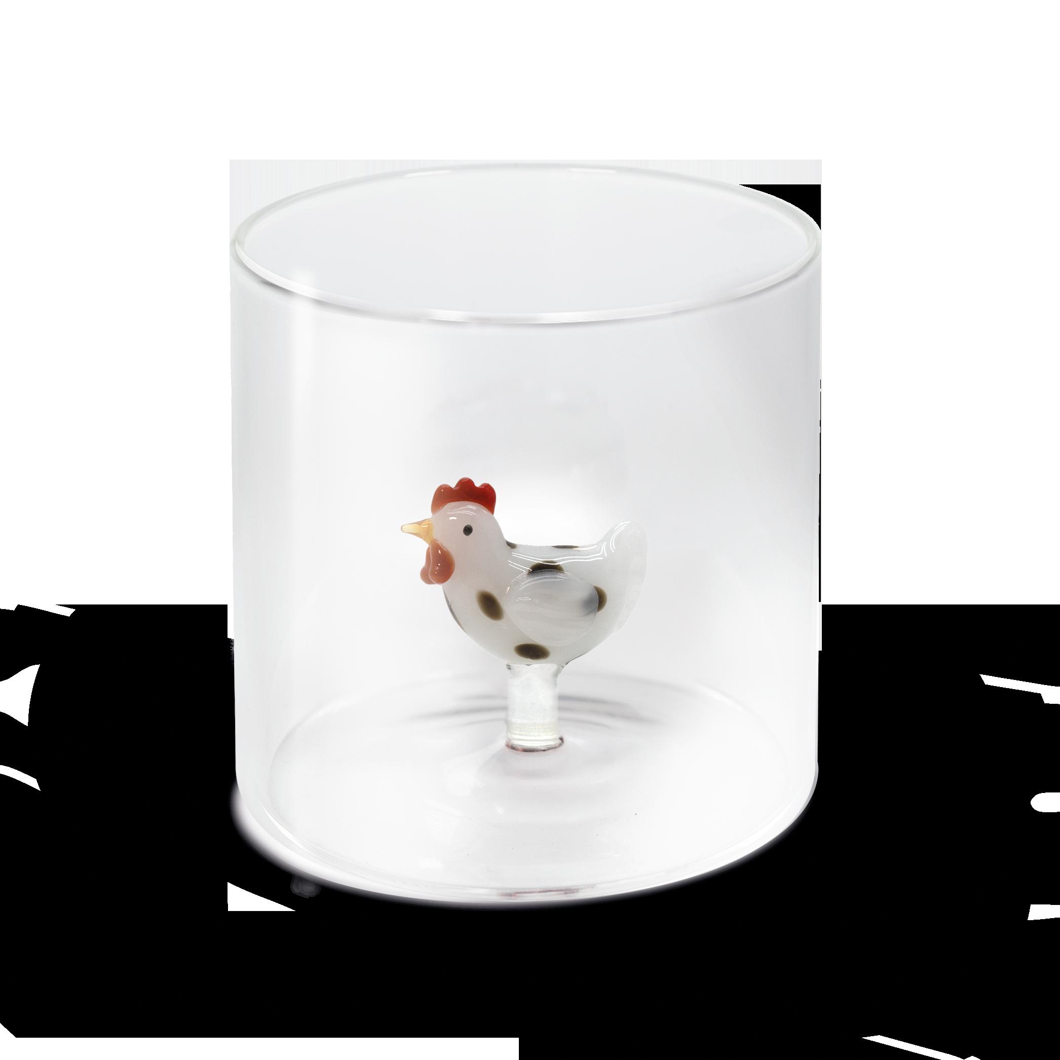 Verre à eau Poule avec boite cadeau