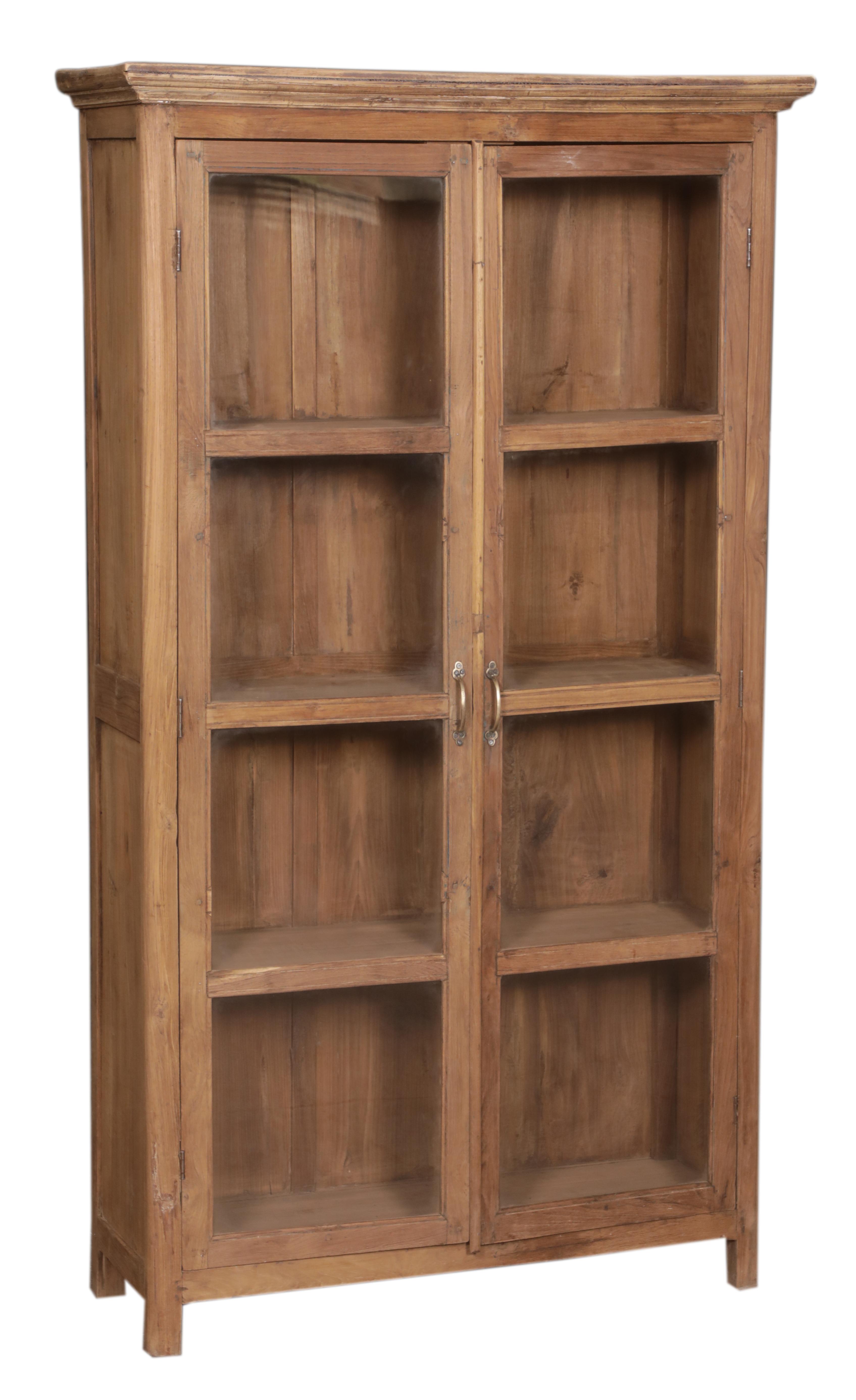 Vitrine 2 portes en teck ancien