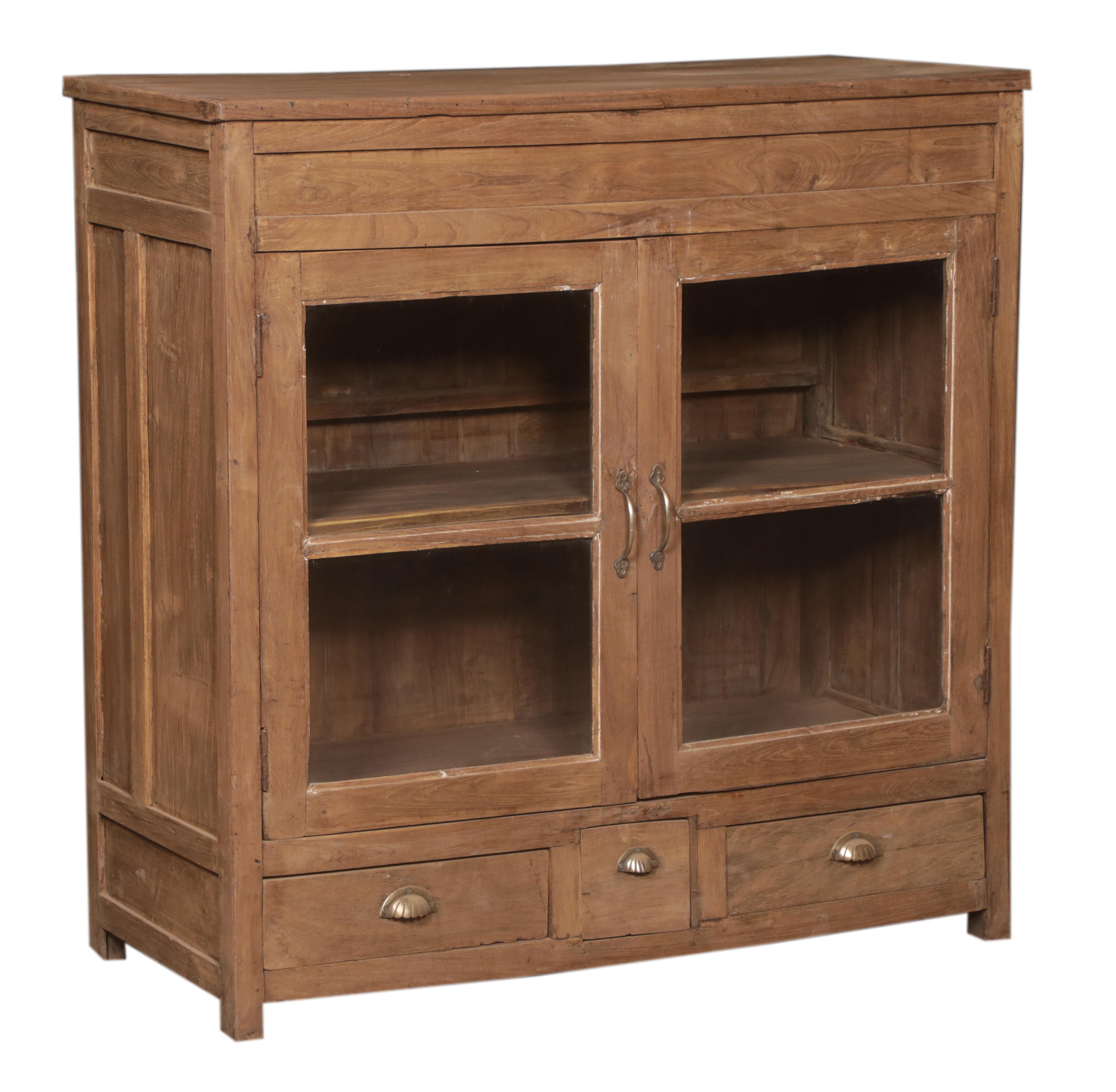 Sideboard 2 portes, 2 tiroirs en teck ancien