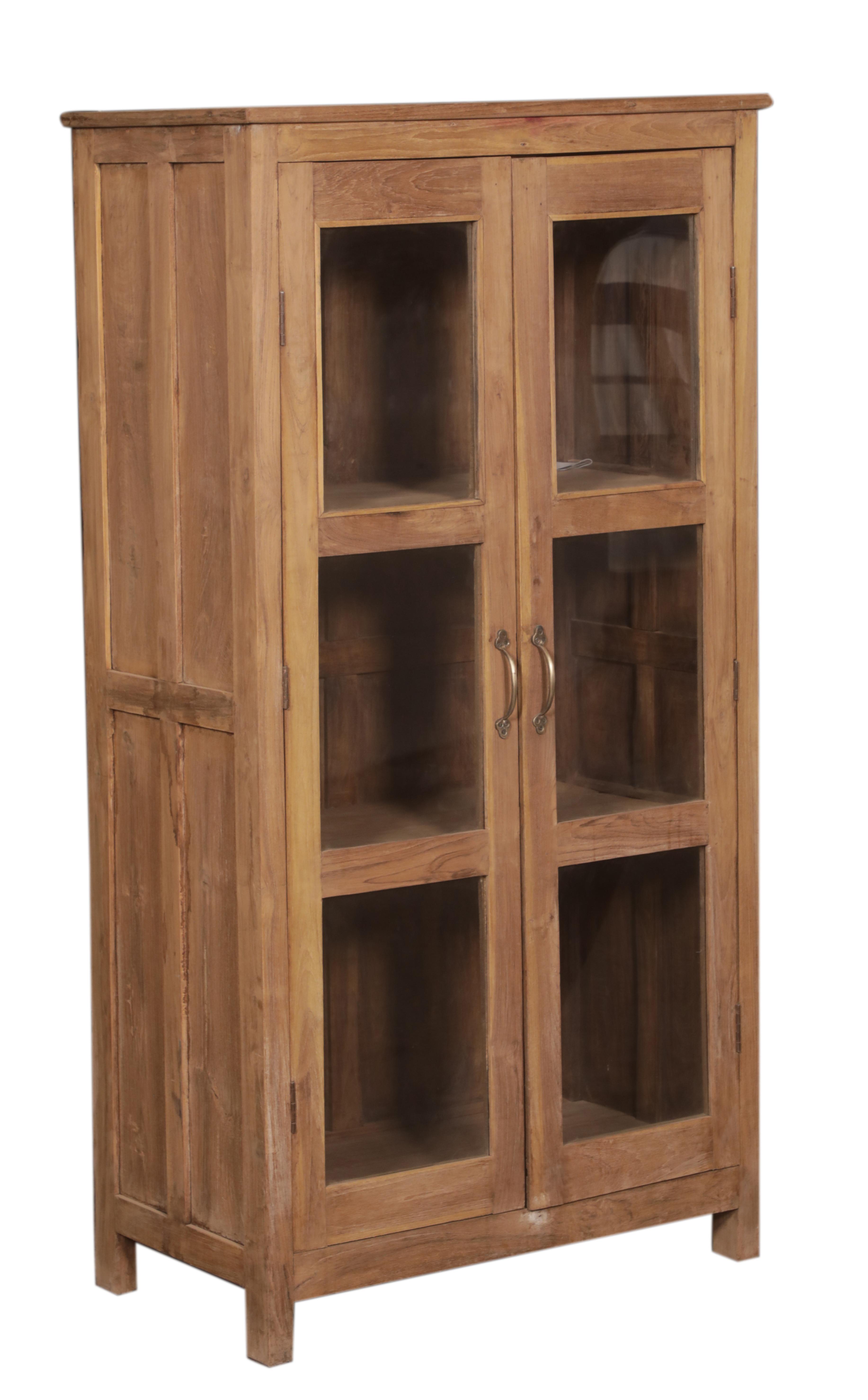 Vitrine 2 portes en teck ancien