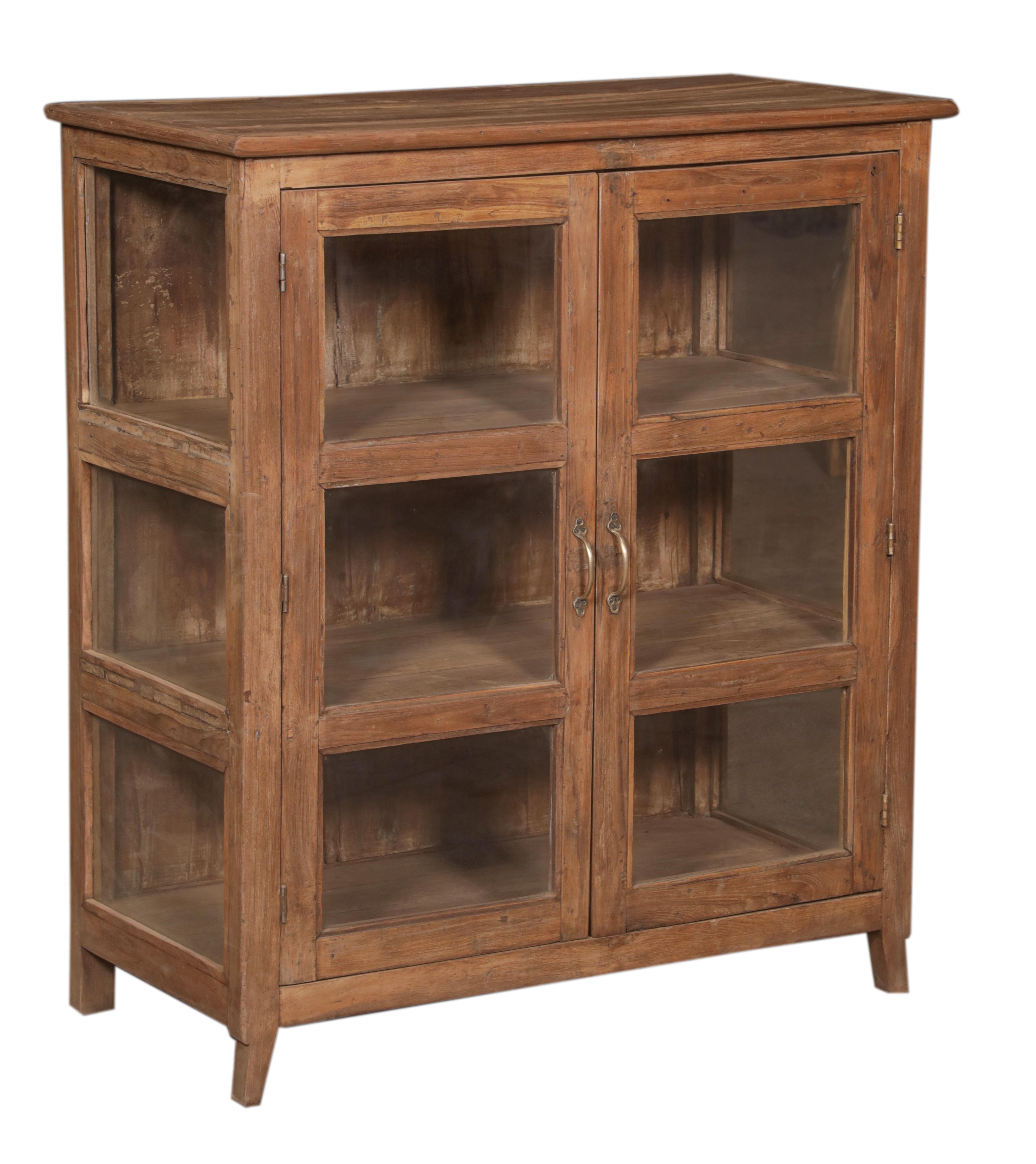 Sideboard 2 portes vitrées en teck ancien