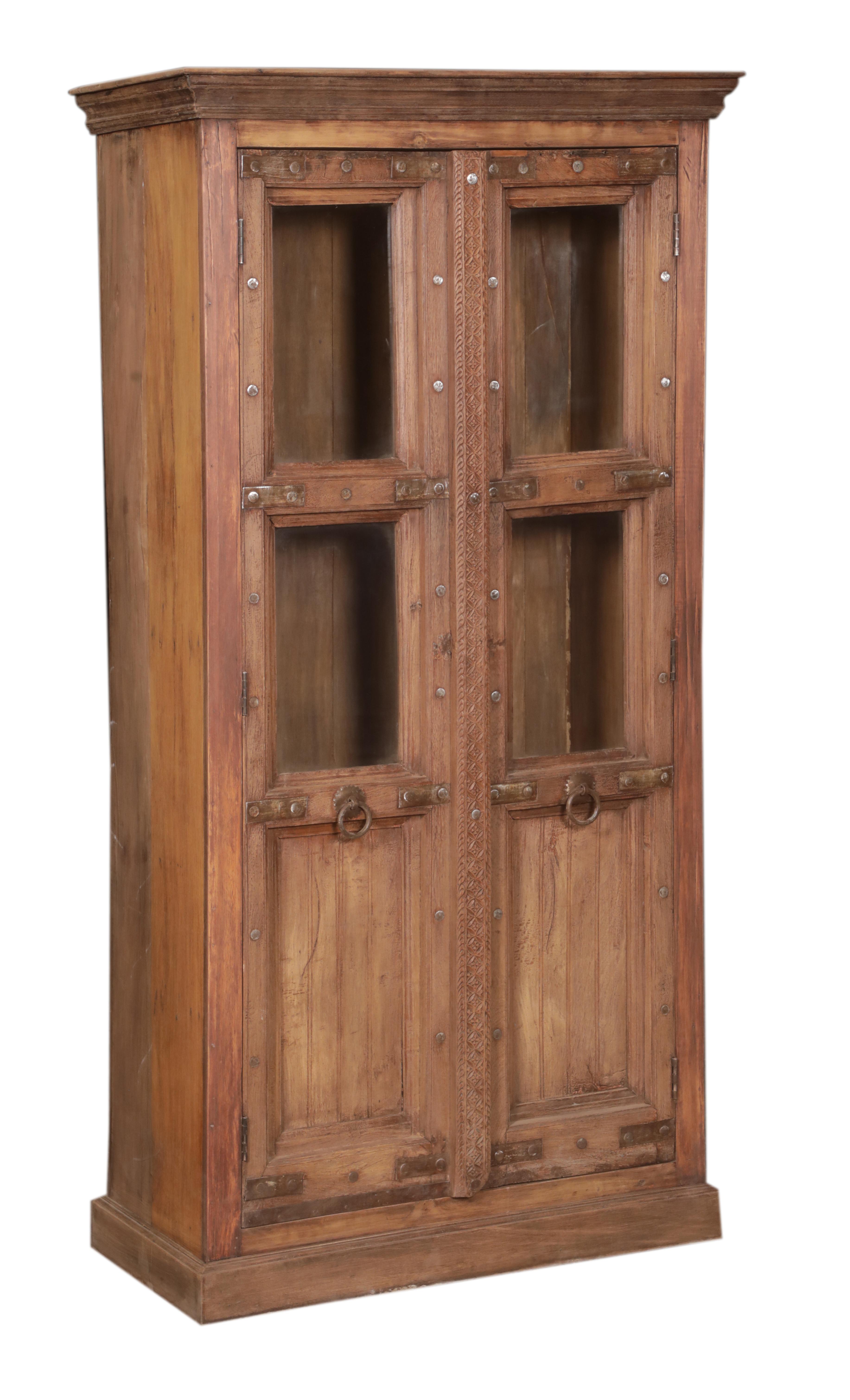 Vitrine 2 portes en teck ancien