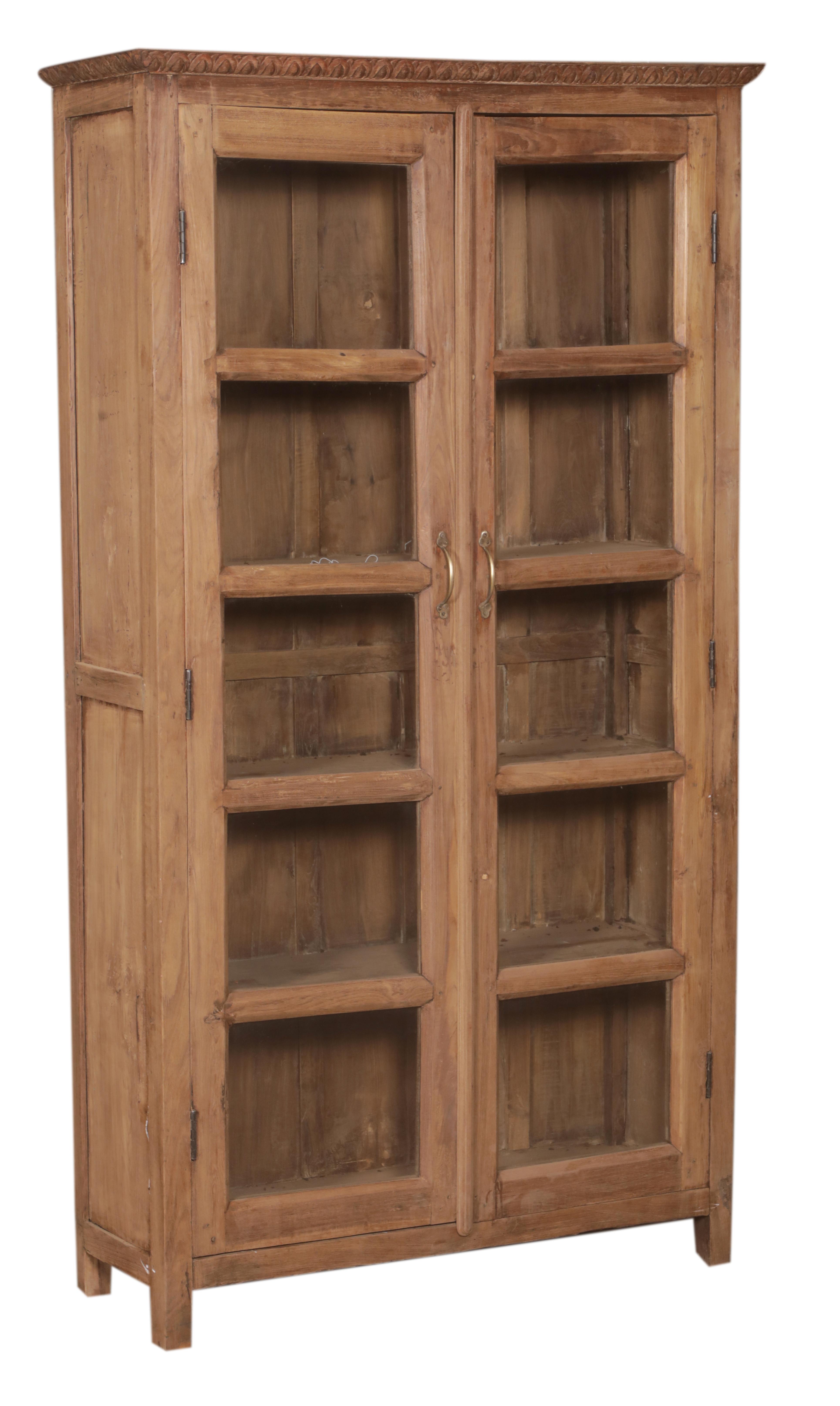 Vitrine 2 portes en teck ancien
