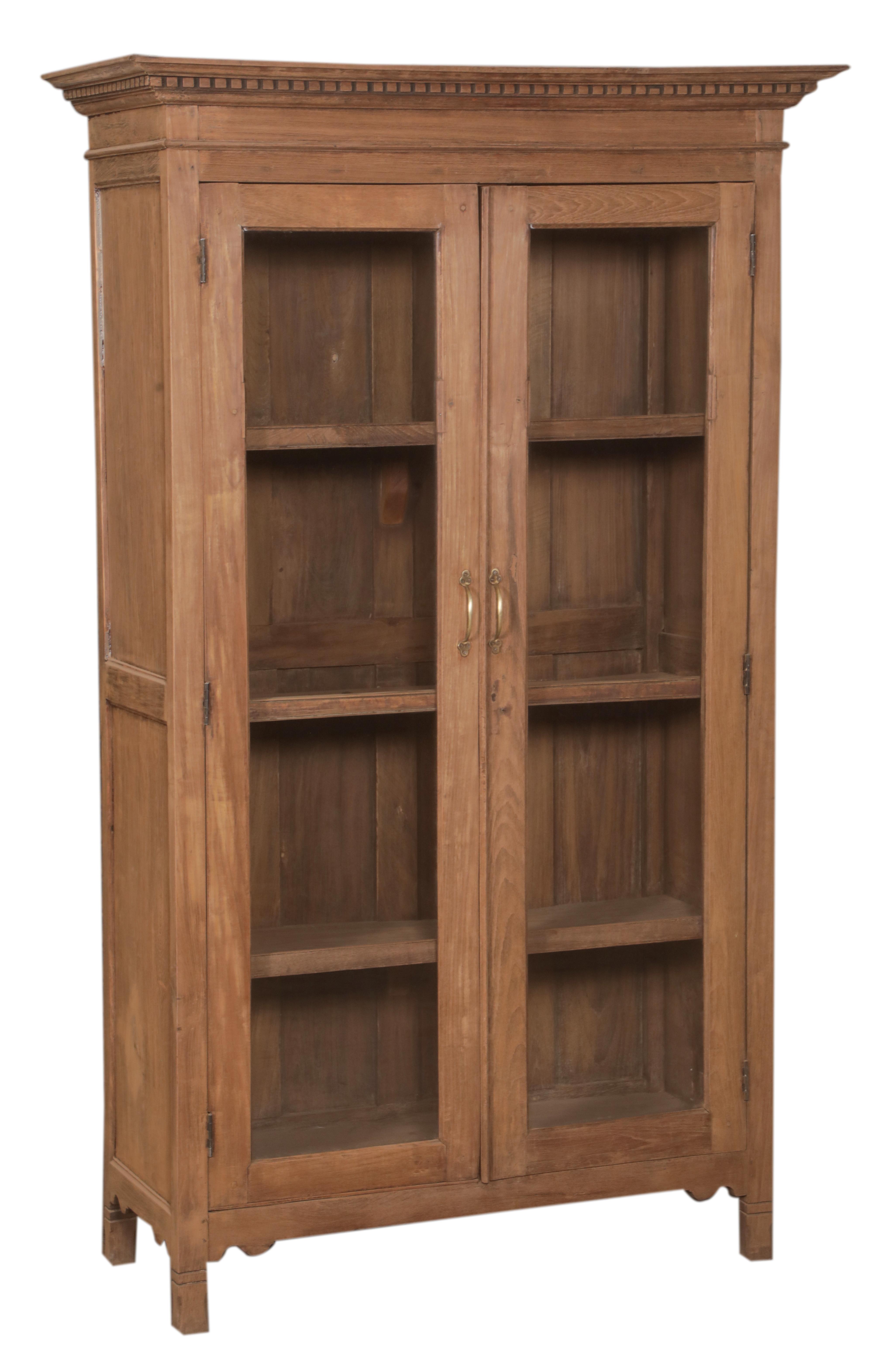 Vitrine 2 portes en teck ancien