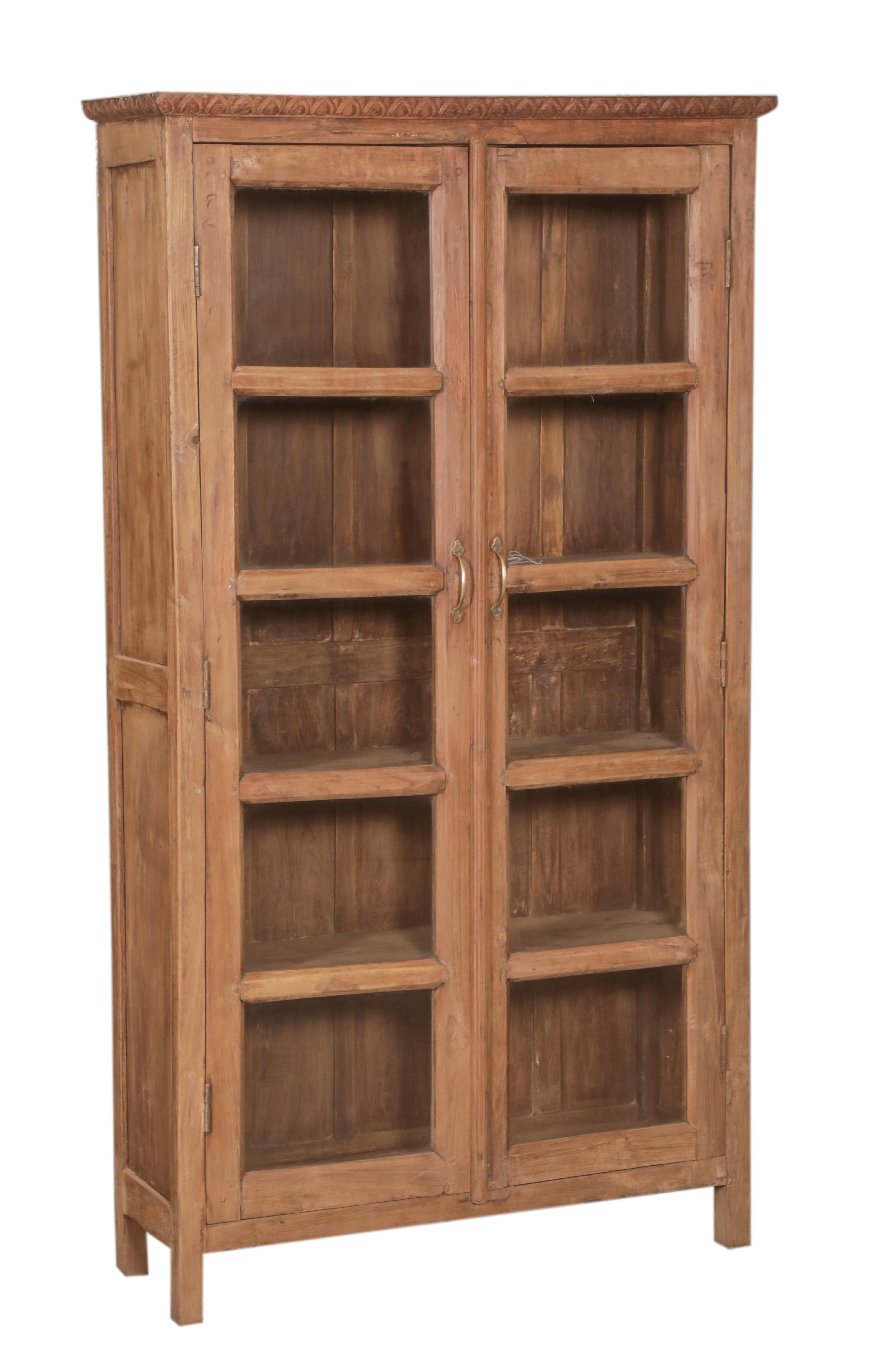 Vitrine 2 portes en teck ancien