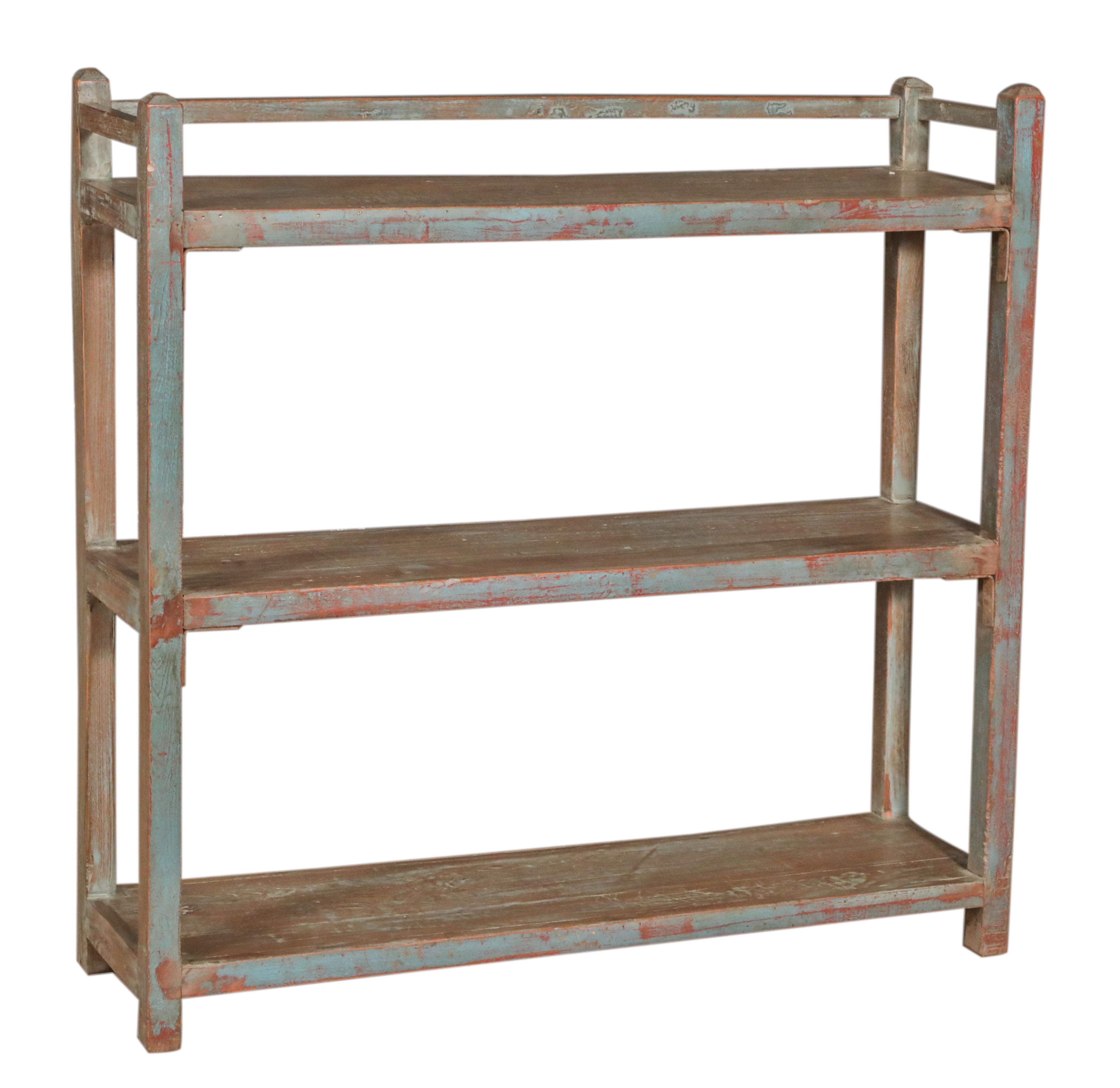 Etagère 3 plateaux en teck ancien coloré