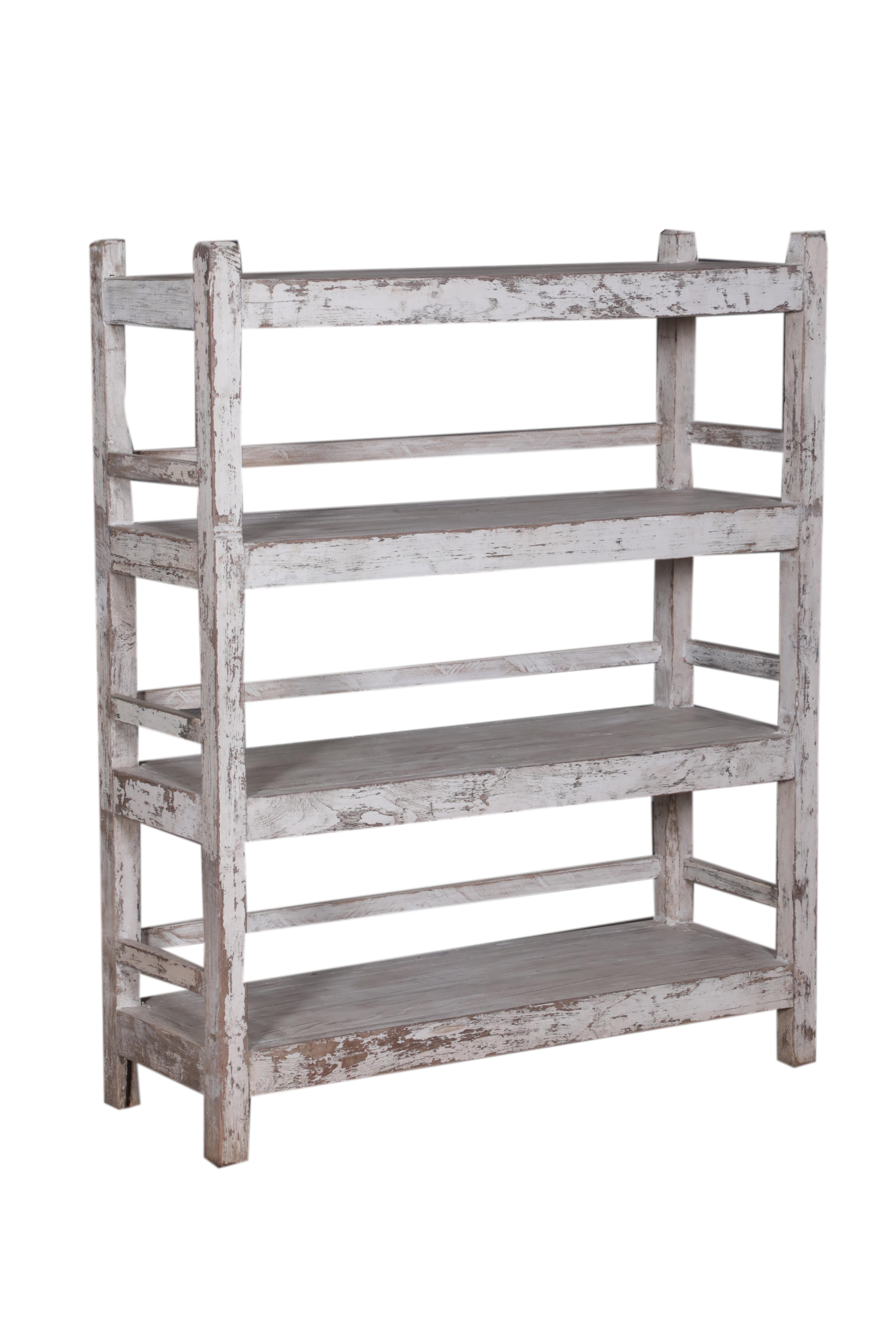 Etagère 4 plateaux en teck ancien coloré