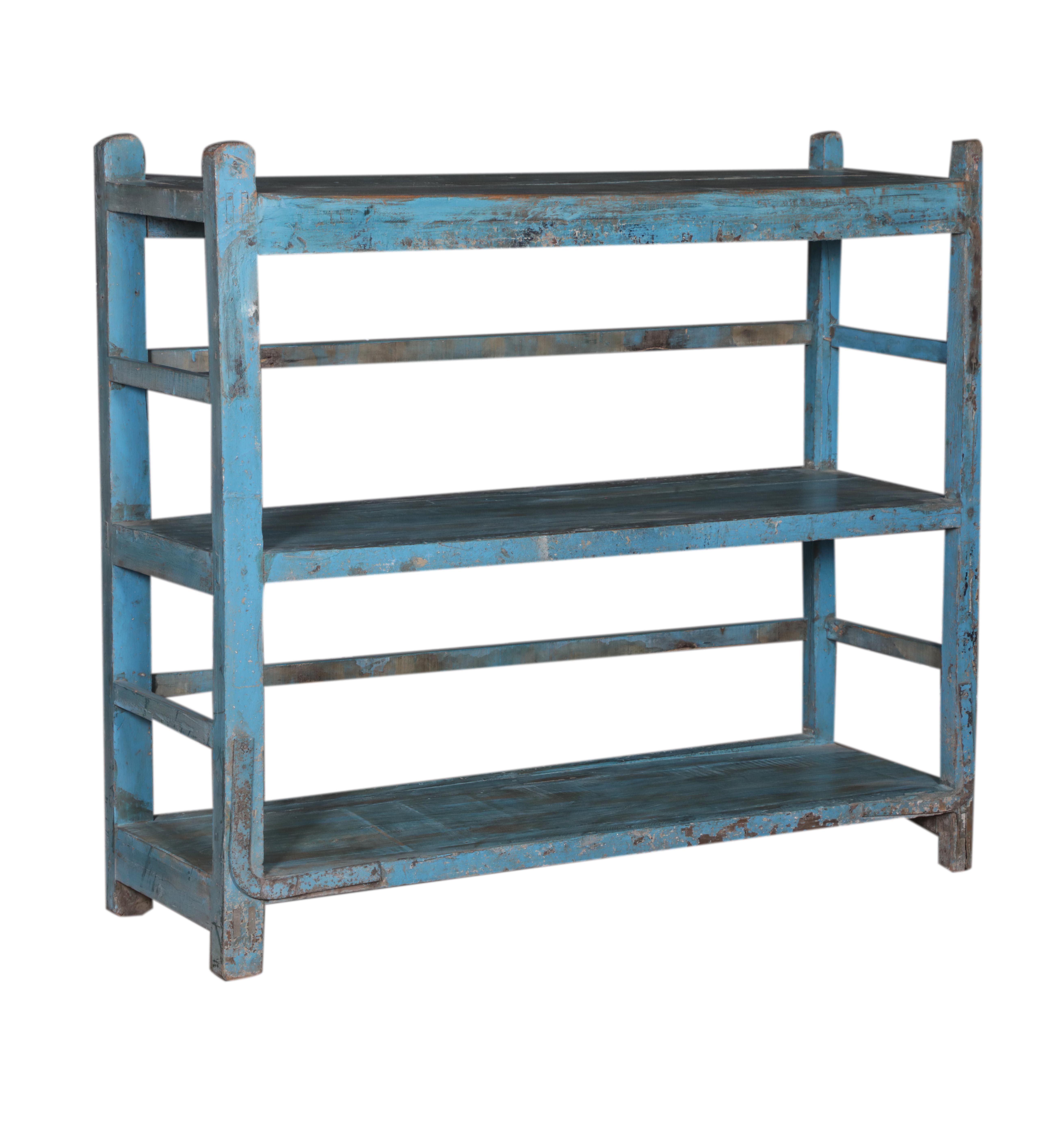 Etagère 3 plateaux en teck ancien coloré