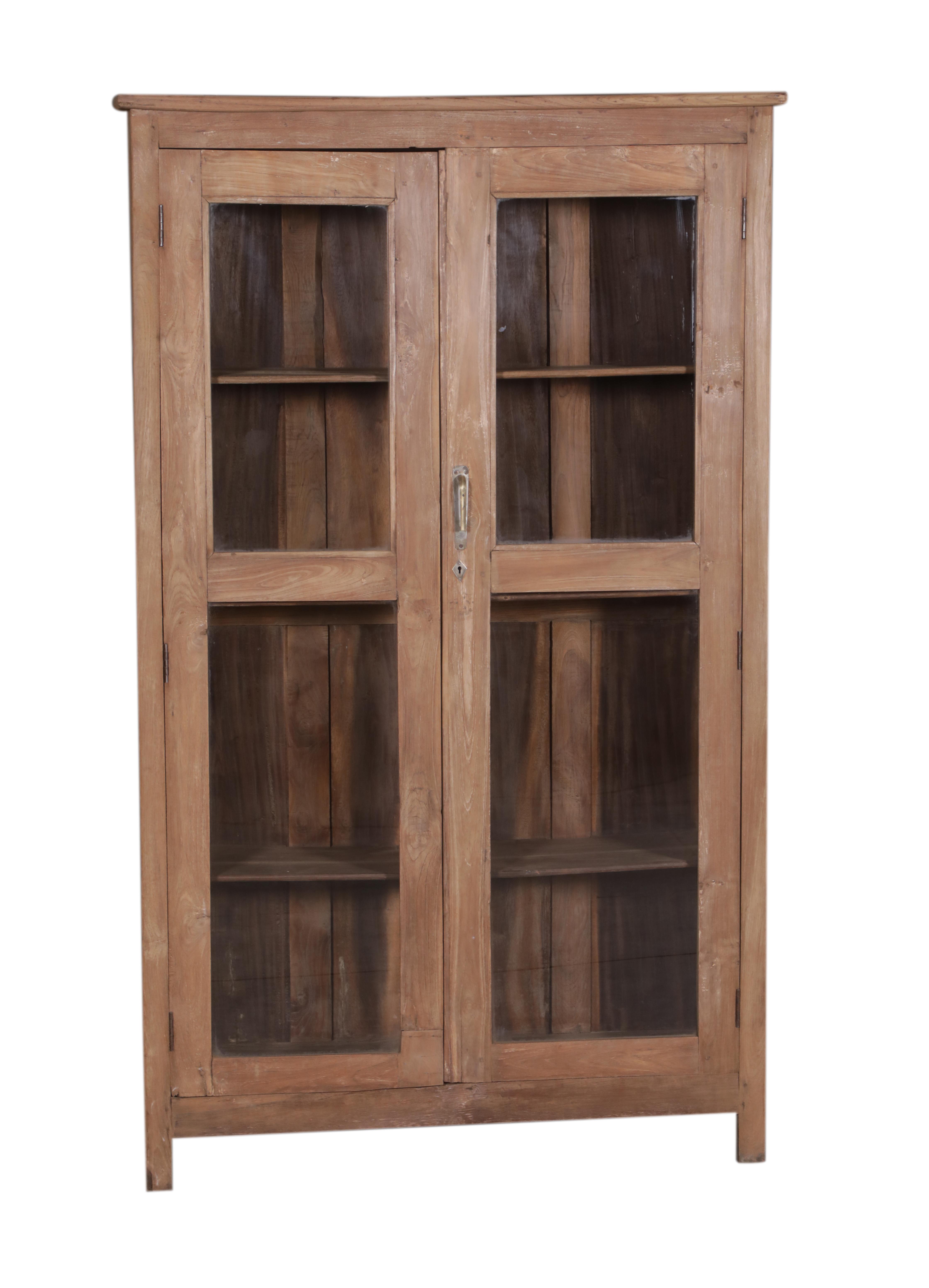 Vitrine 2 portes en teck ancien