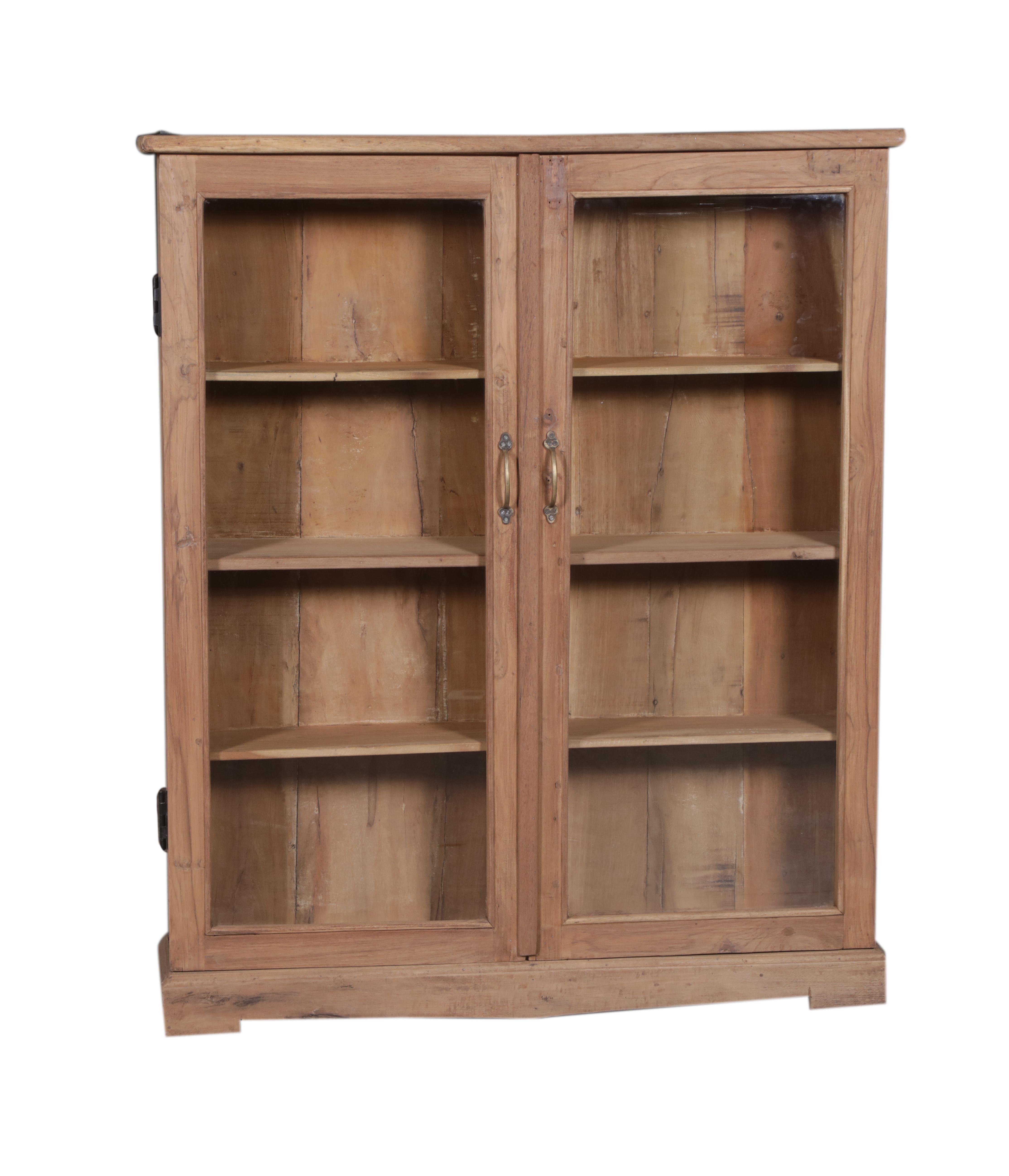 Vitrine 2 portes en teck ancien