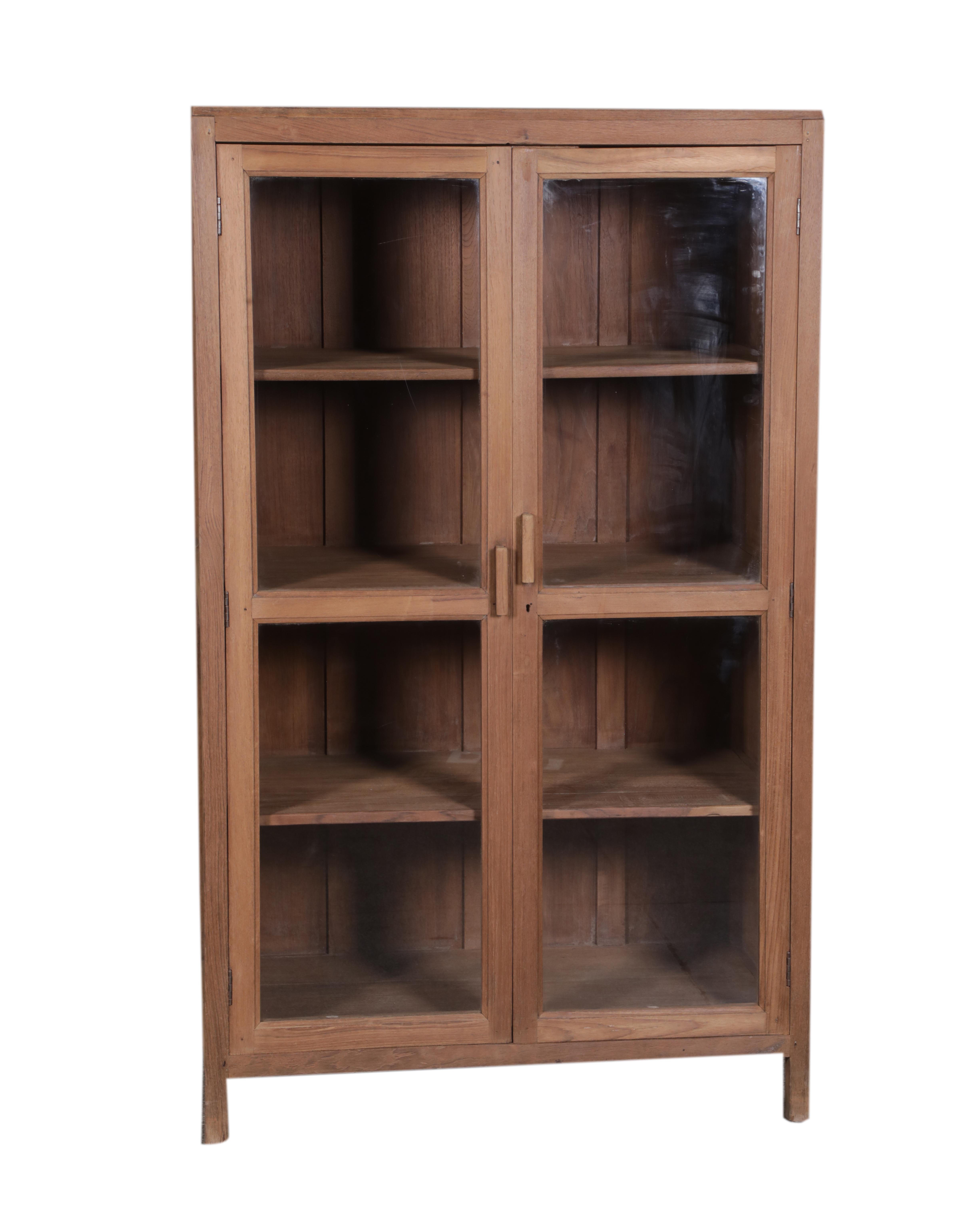 Vitrine 2 portes en teck ancien
