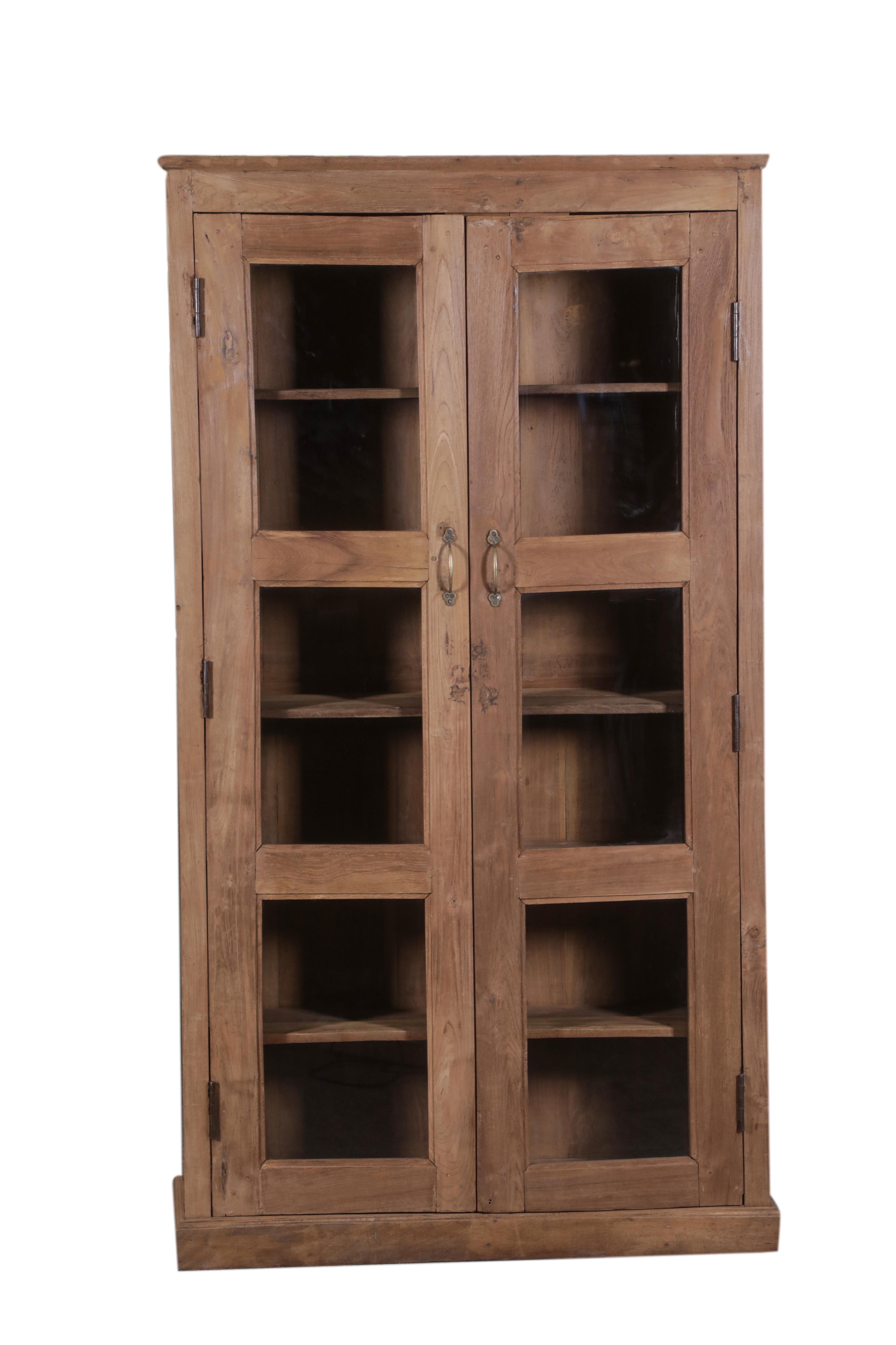 Vitrine 2 portes en teck ancien