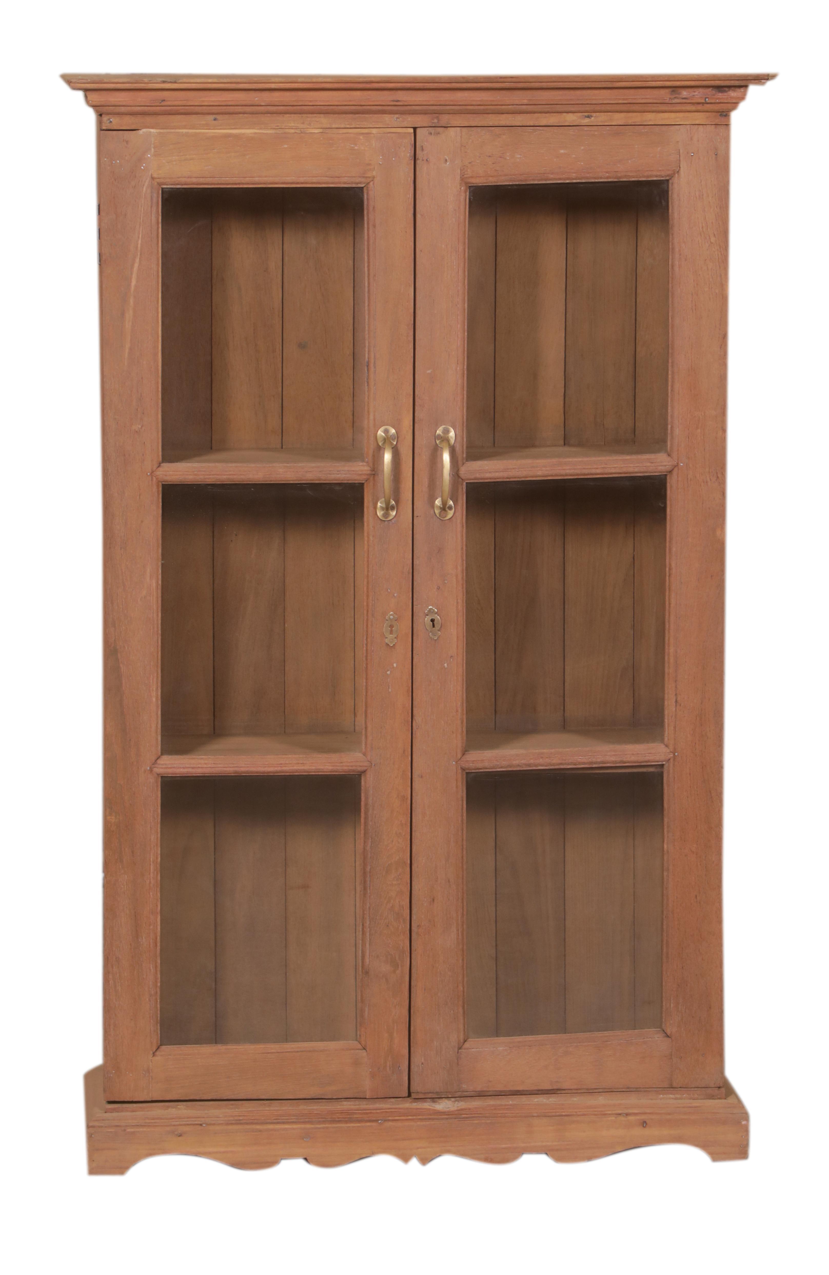 Vitrine 2 portes en teck ancien