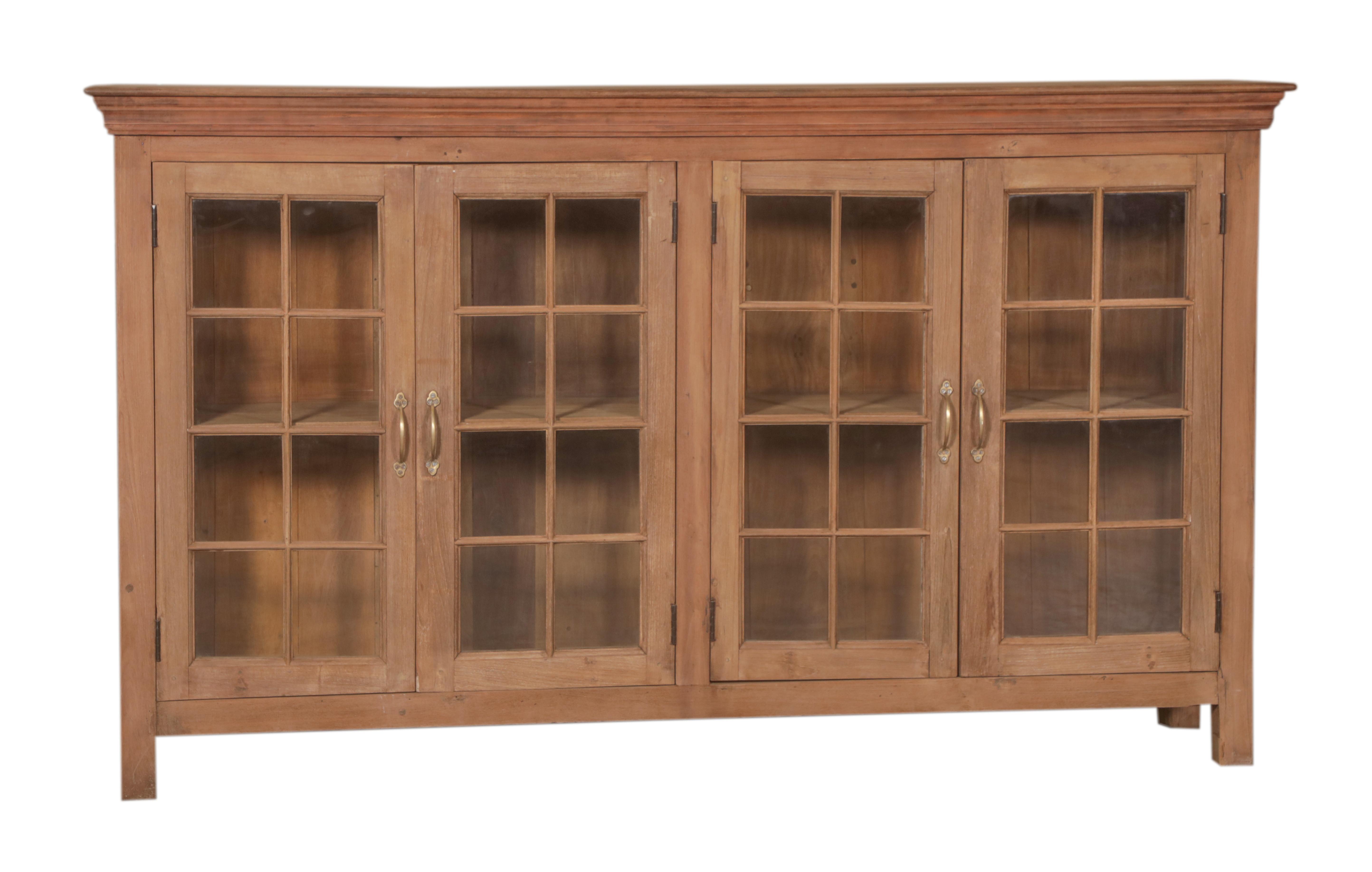 Buffet 4 portes vitrées en teck ancien
