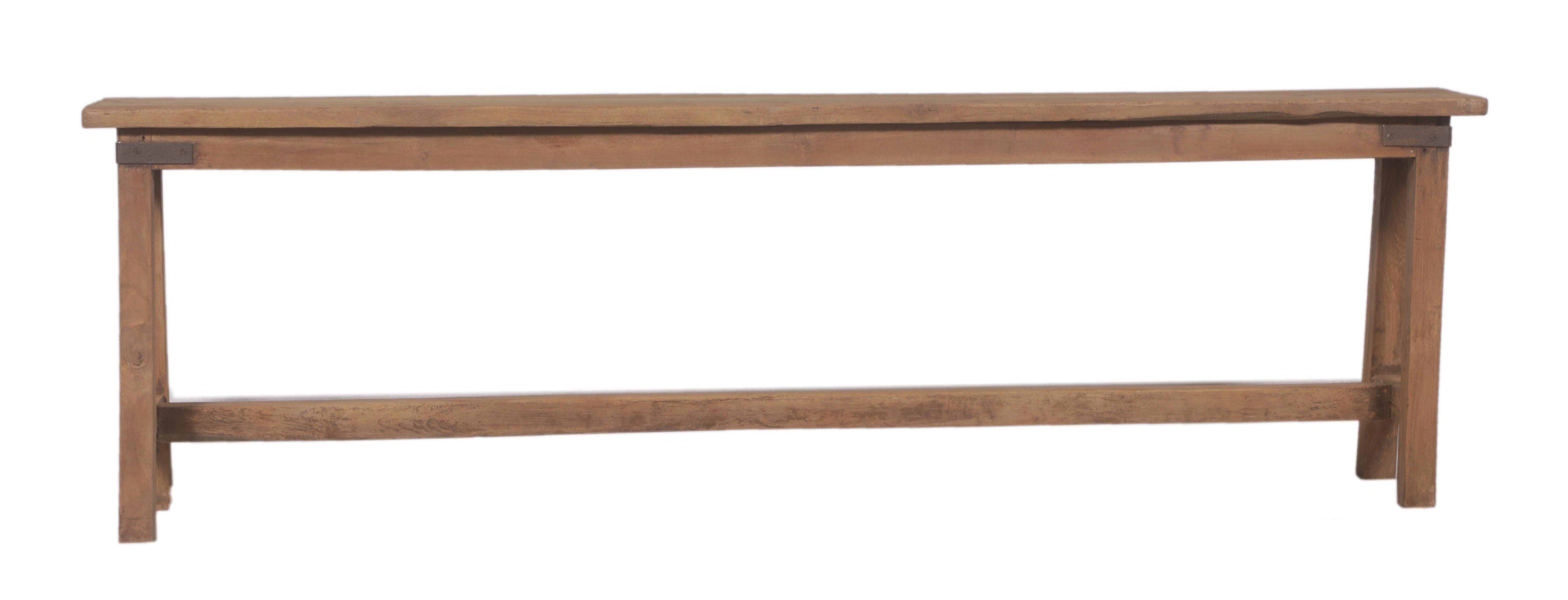 Banc sans dossier en teck ancien