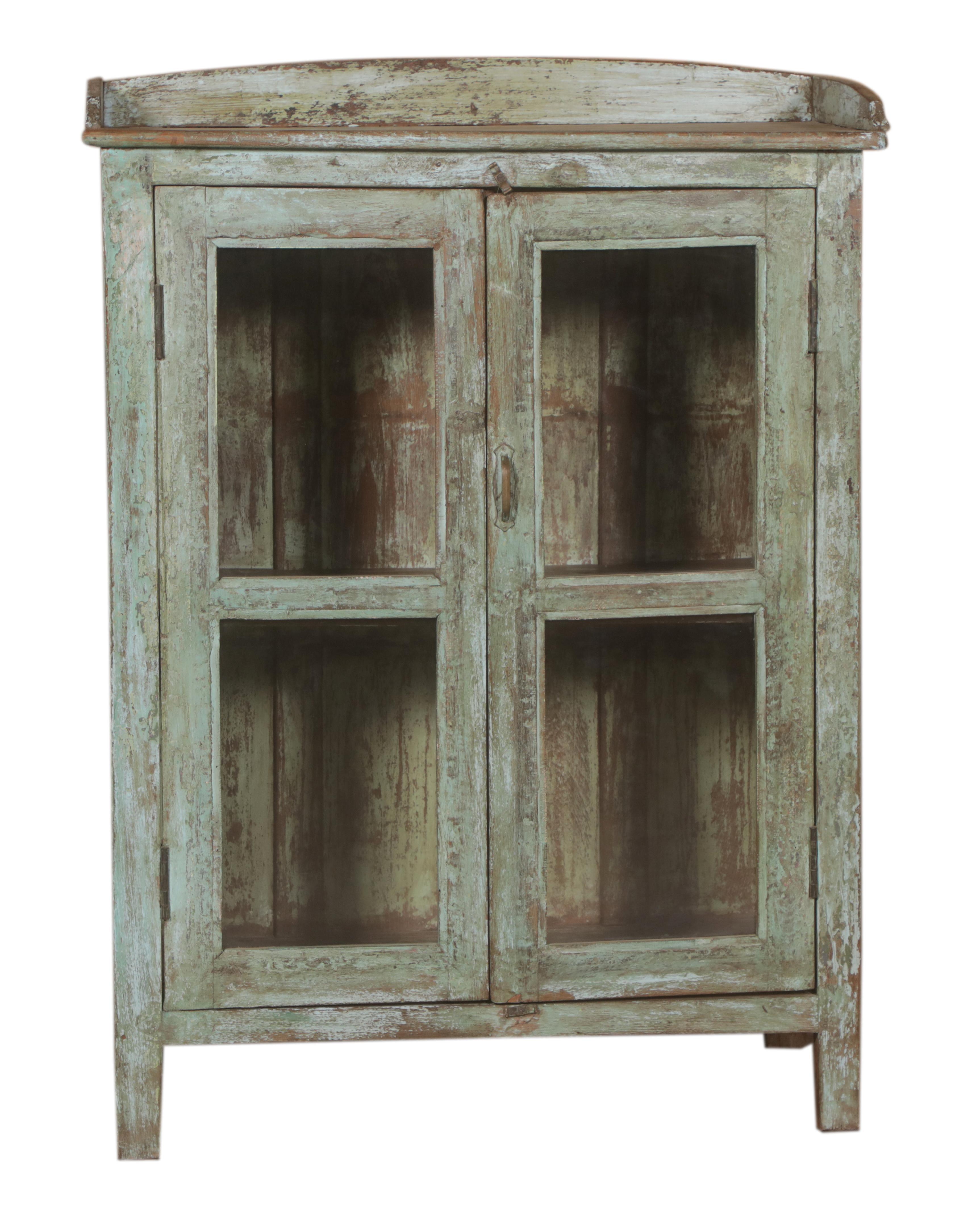 Buffet 2 portes vitrées en teck ancien