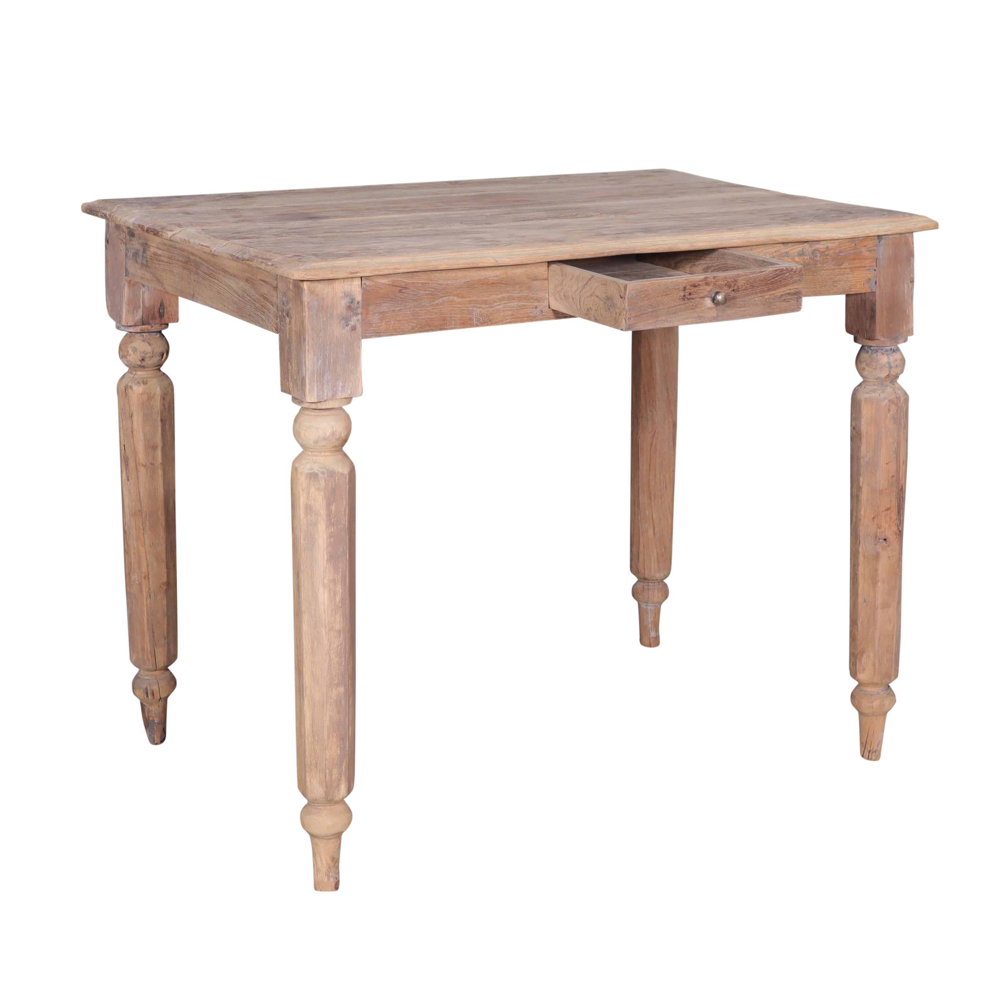 Table de bureau 1 tiroir en teck ancien