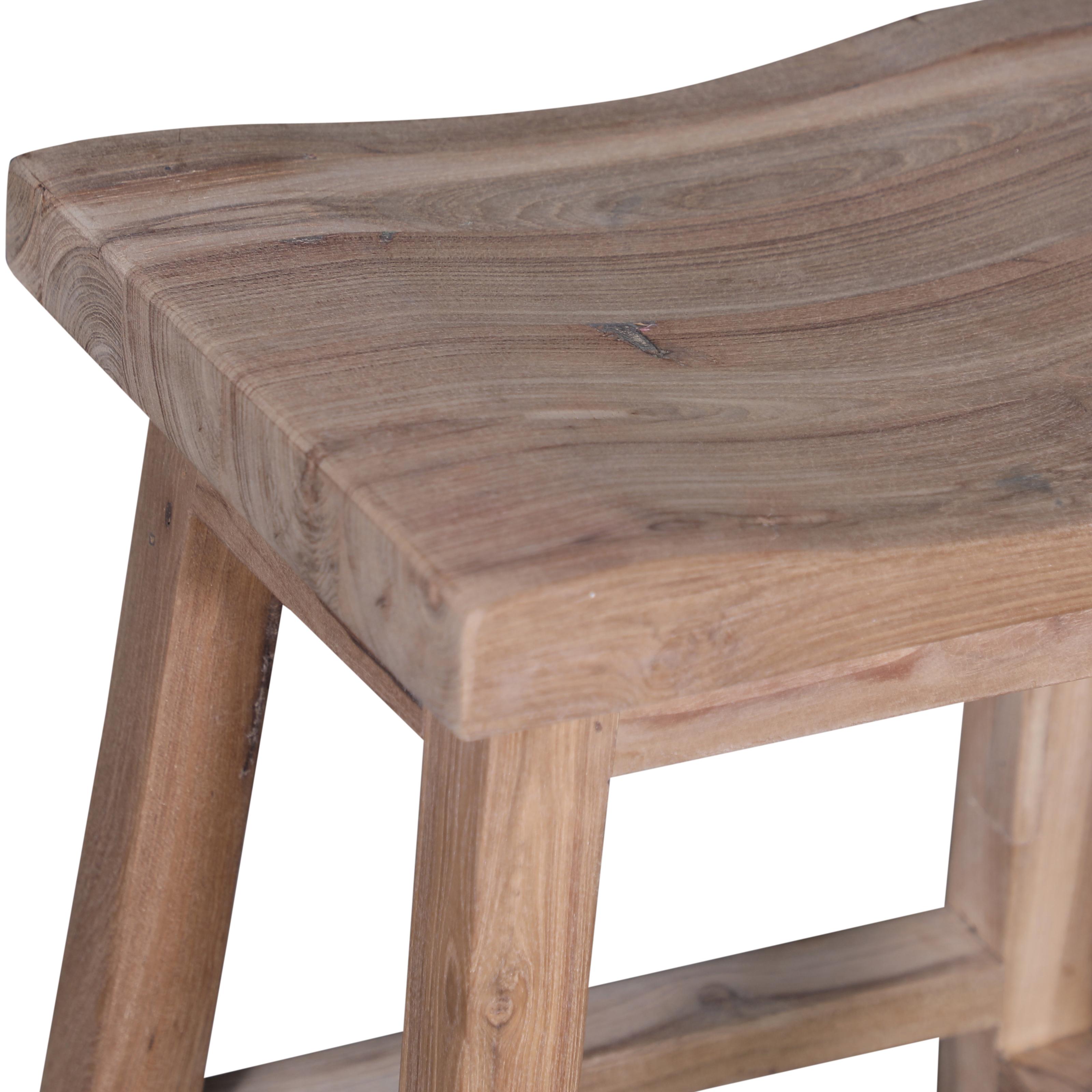 Tabouret en teck ancien