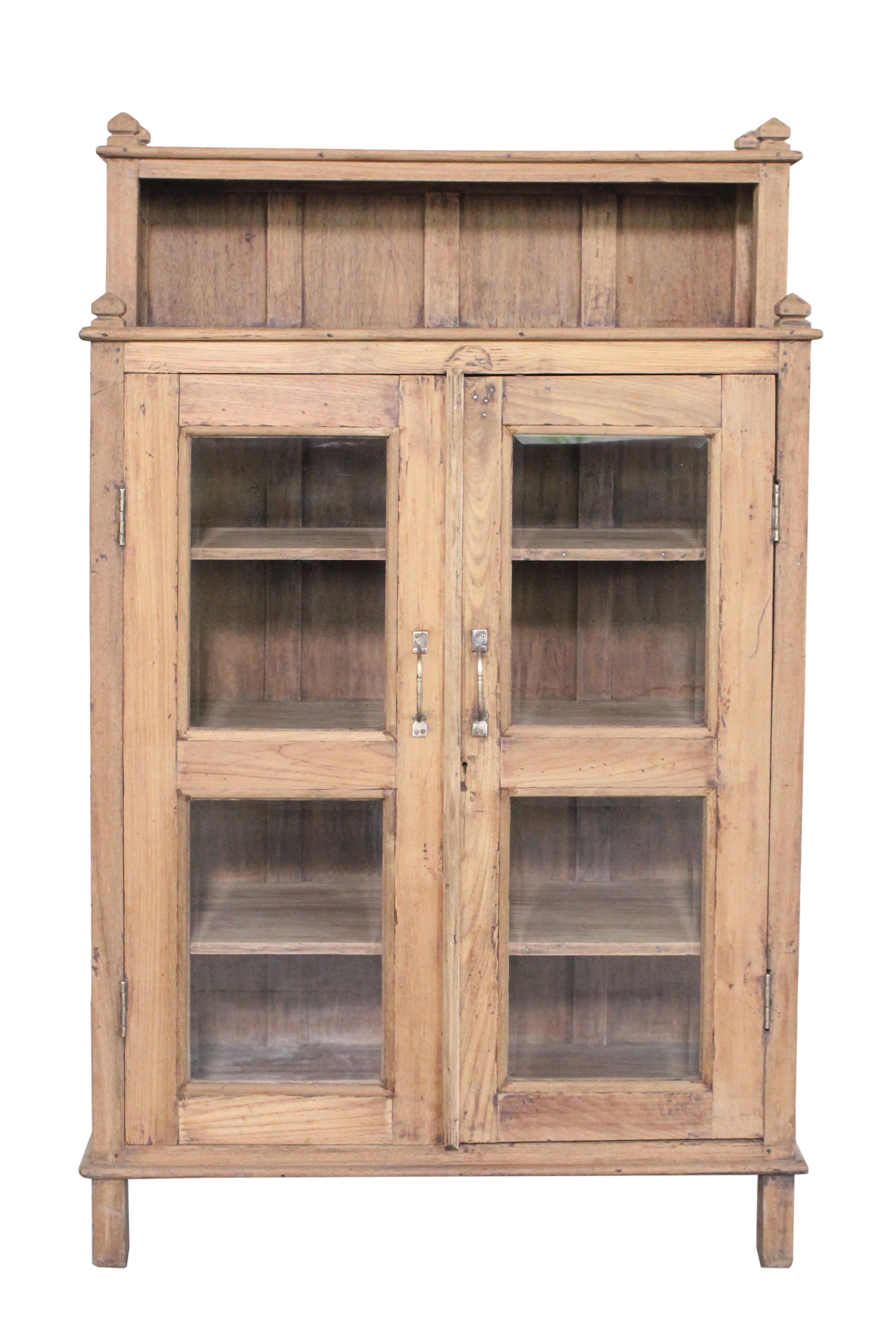 Vitrine 2 portes en teck ancien