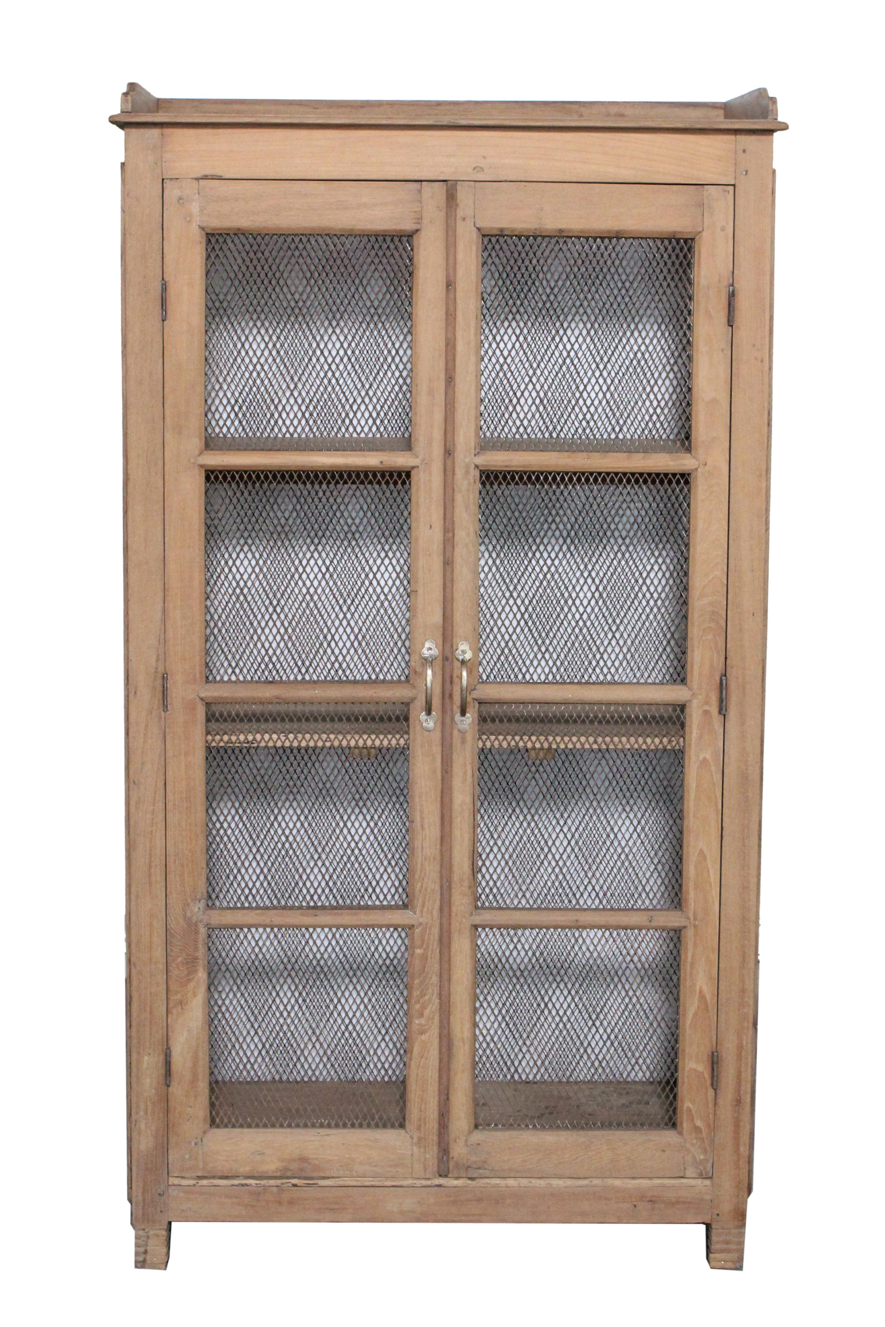 Garde-manger 2 portes en teck ancien