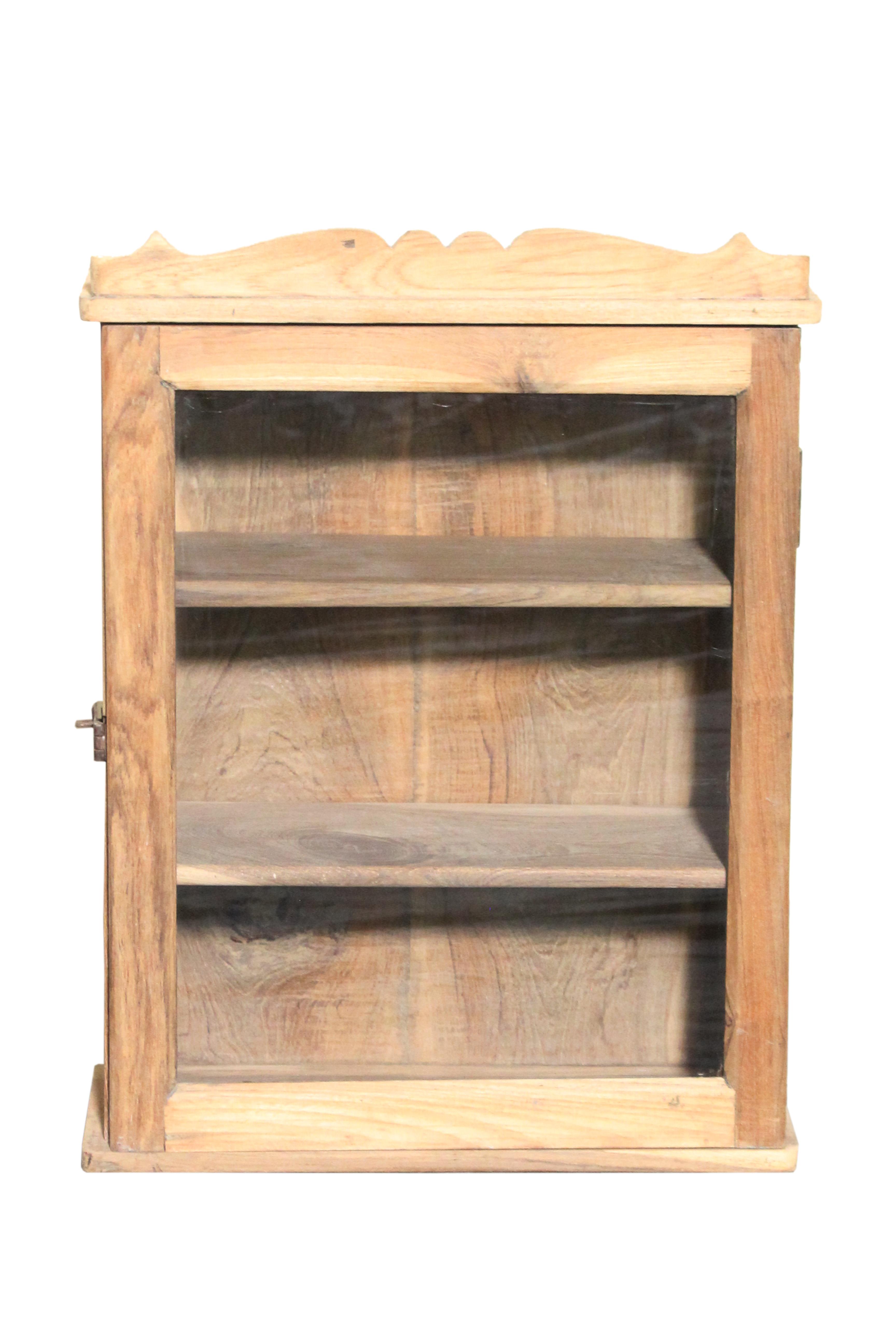 Vitrine 1 porte en teck ancien
