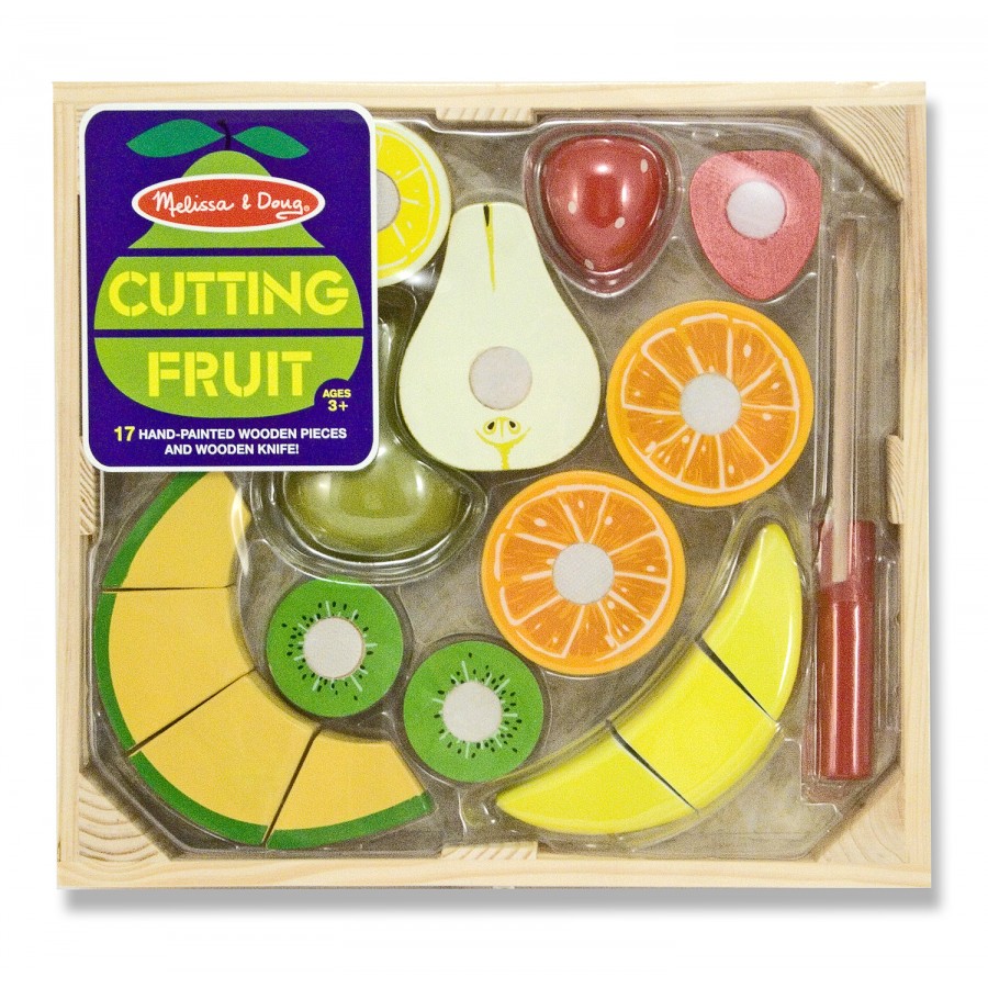 Caisse Fruits A Couper En Bois 18Pcs