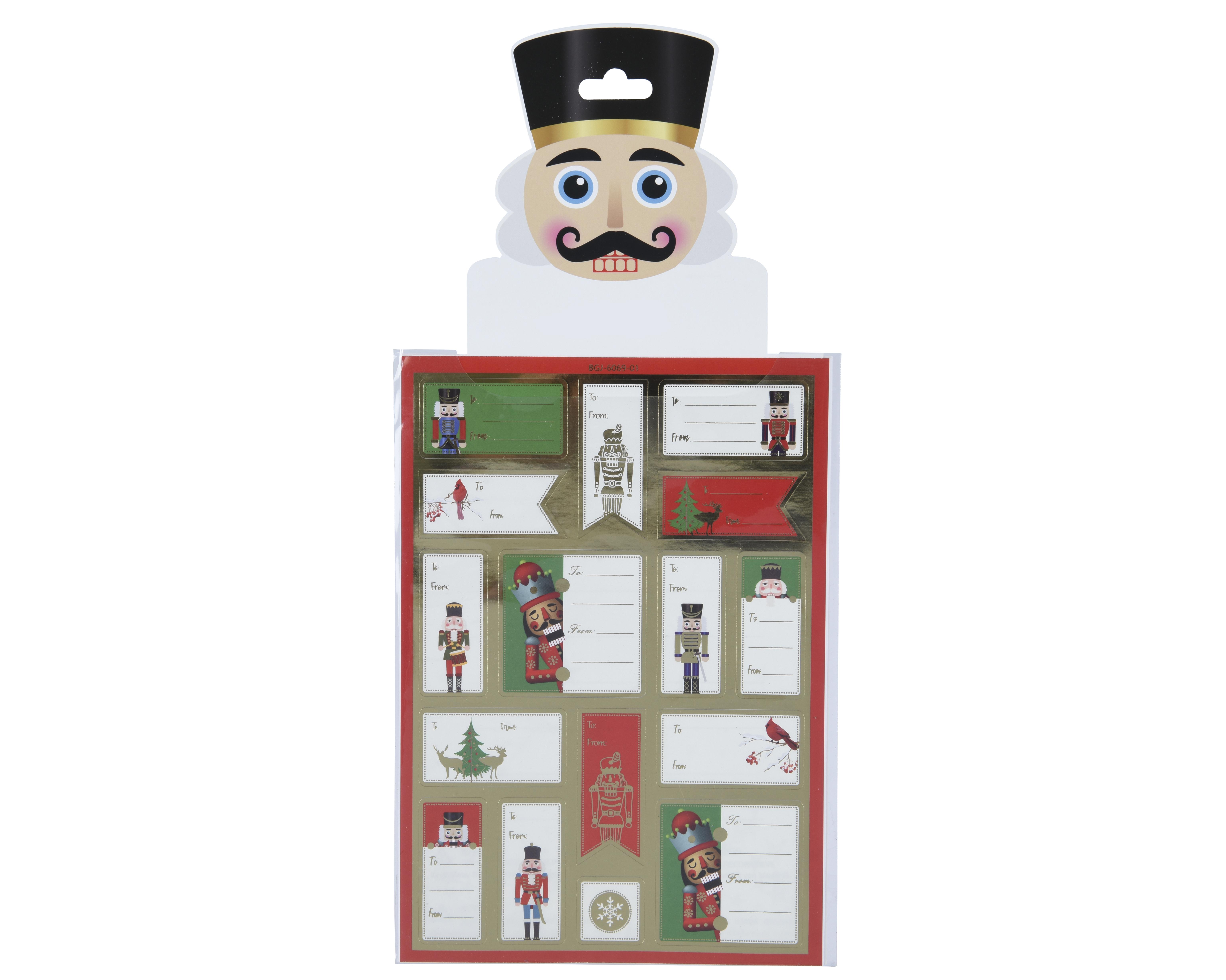 Etiquettes cadeaux Nutcracker autocollantes 32pcs