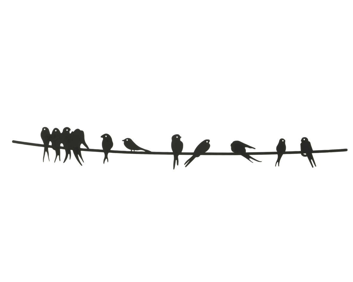 Deco murale fer oiseaux L