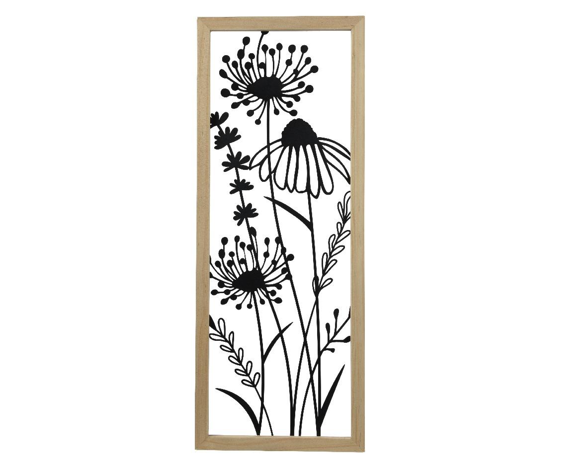 Cadre fer cadre mdf a/decor fleurs