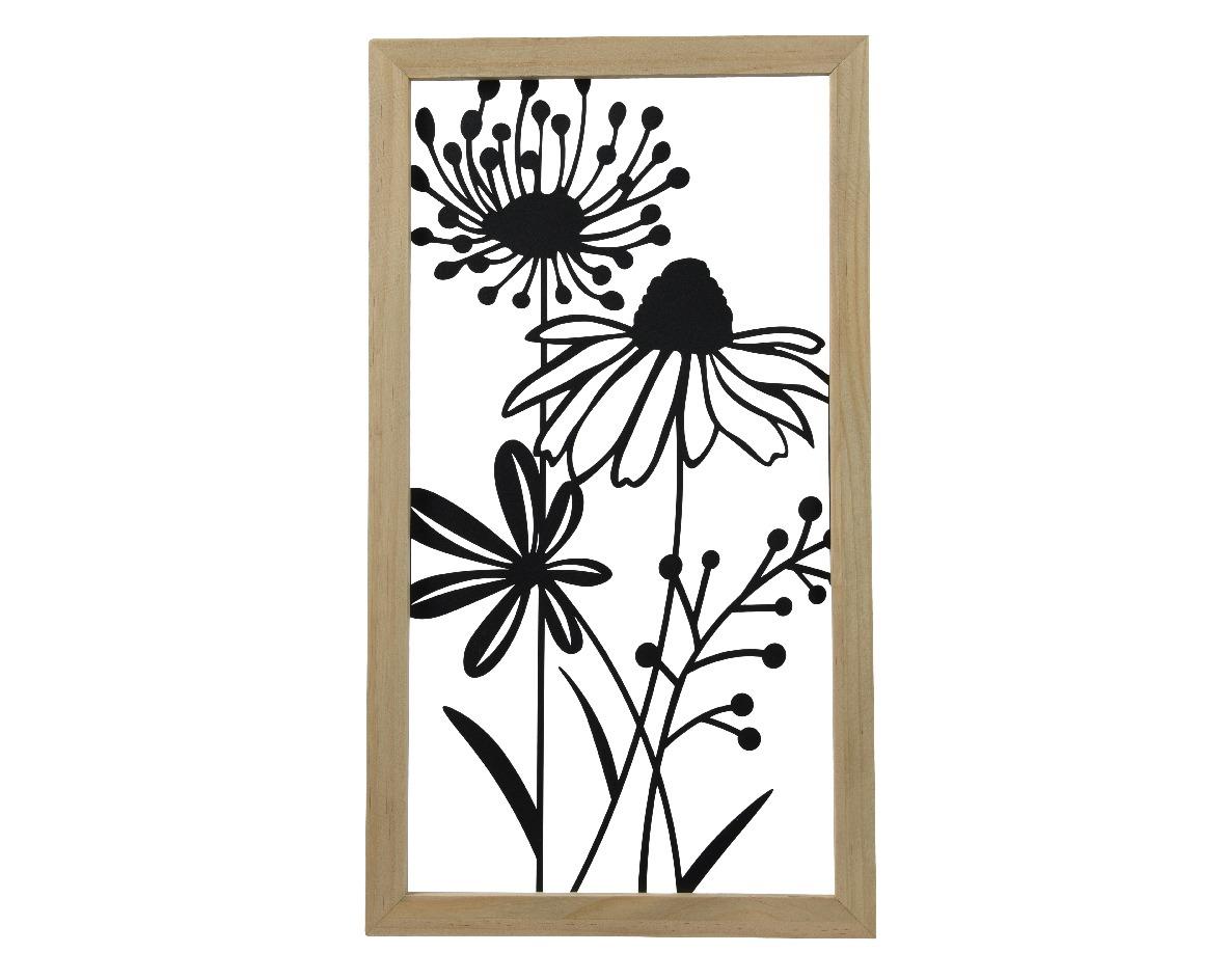 Cadre fer cadre mdf a/decor fleurs