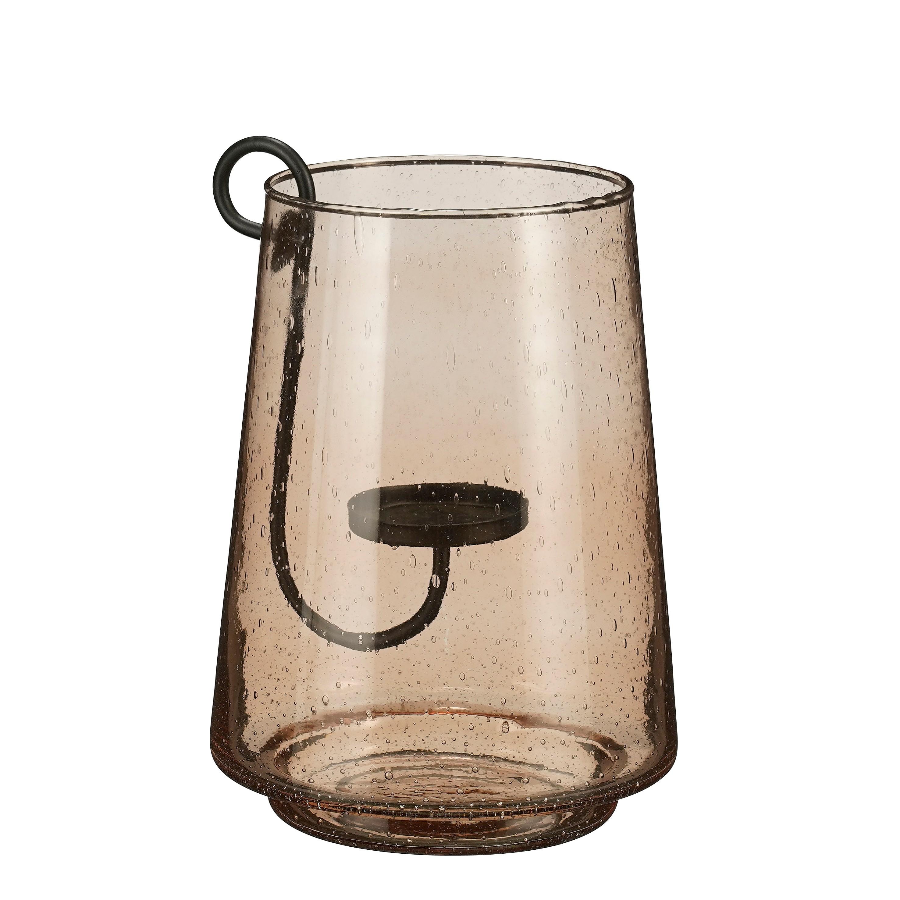 Photophore Cristo en verre marron