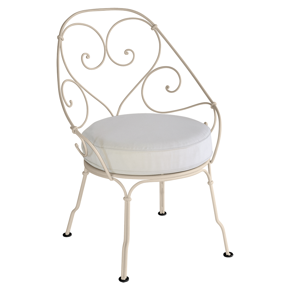 Fauteuil Cabriolet 1900 avec Coussin 79-Gris flanelle inclus