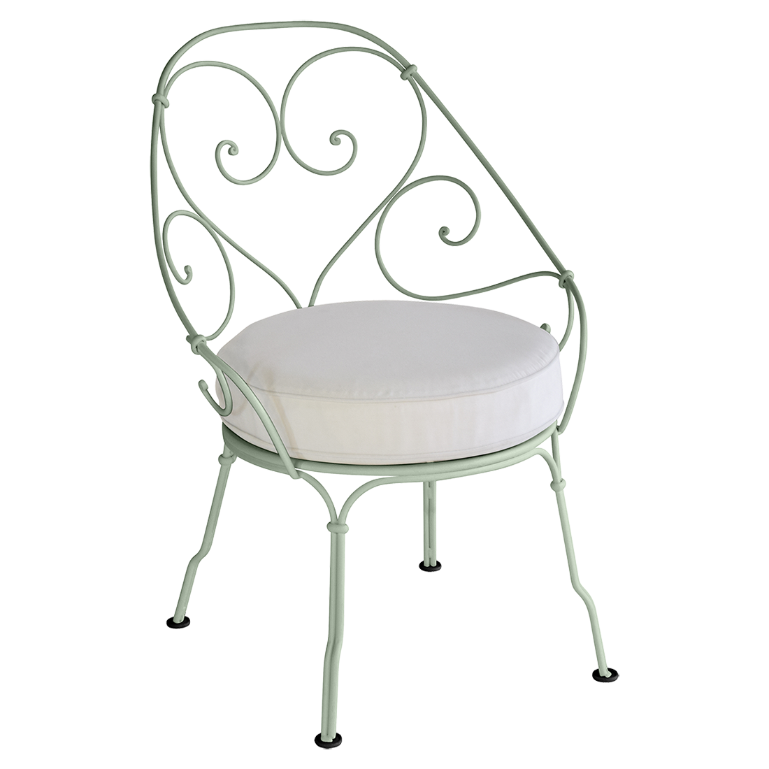 Fauteuil Cabriolet 1900 avec Coussin 79-Gris flanelle inclus