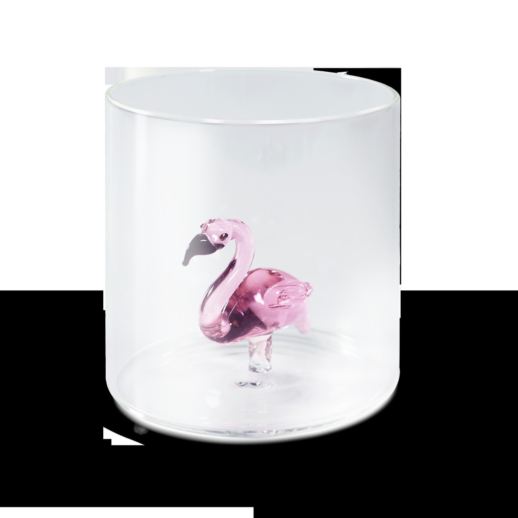 Verre à eau Flamant rose avec boite cadeau