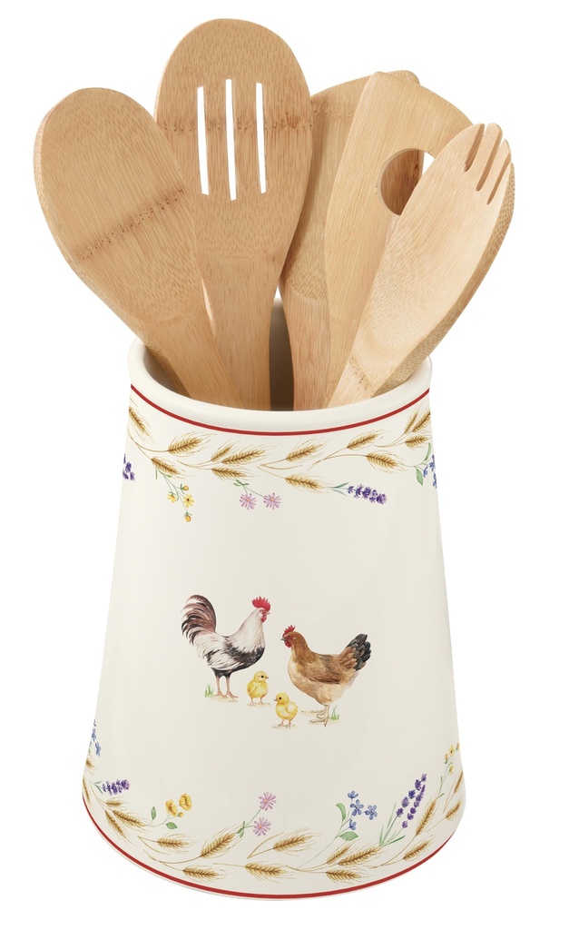 Pot avec 5 Ustensiles Country Life