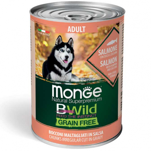 Monge Dog BWild Wet Adult Salmon 400g