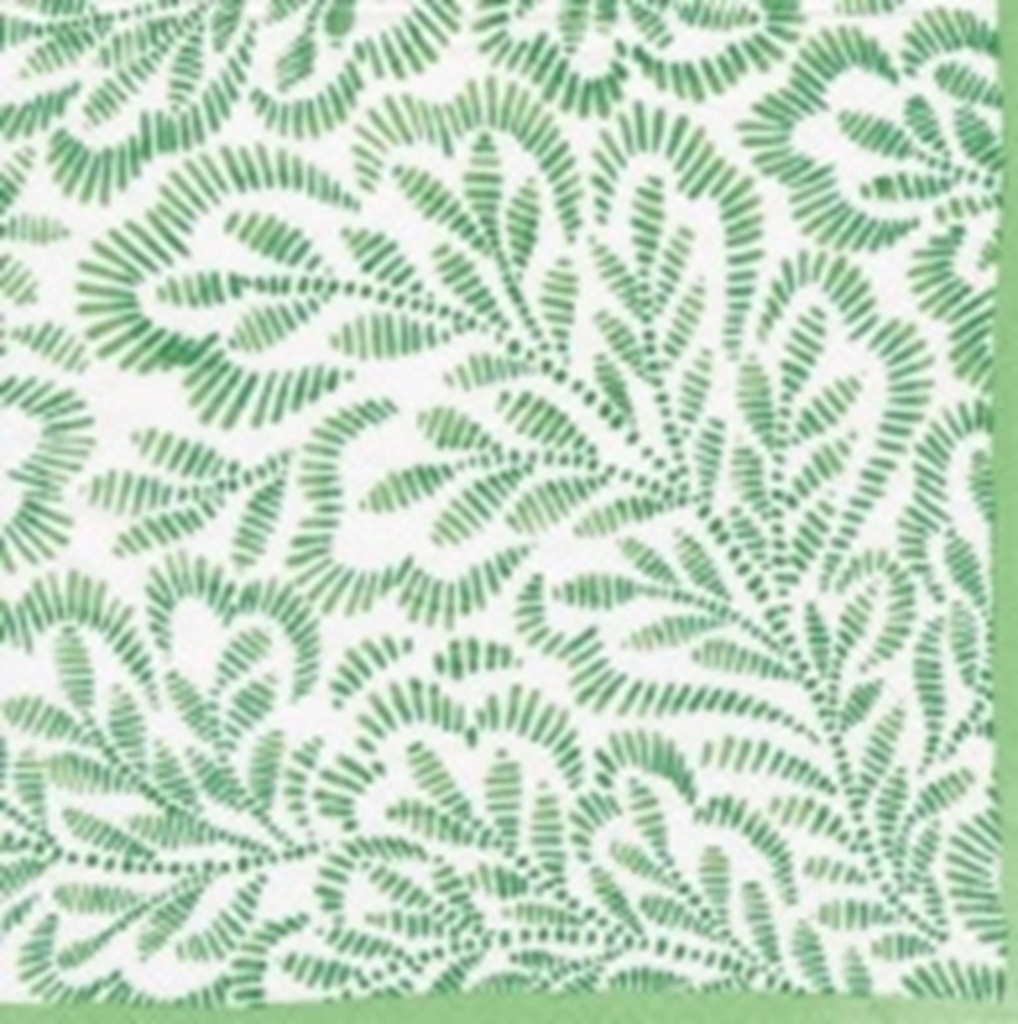 Serviette Cocktail Green Block print leaves