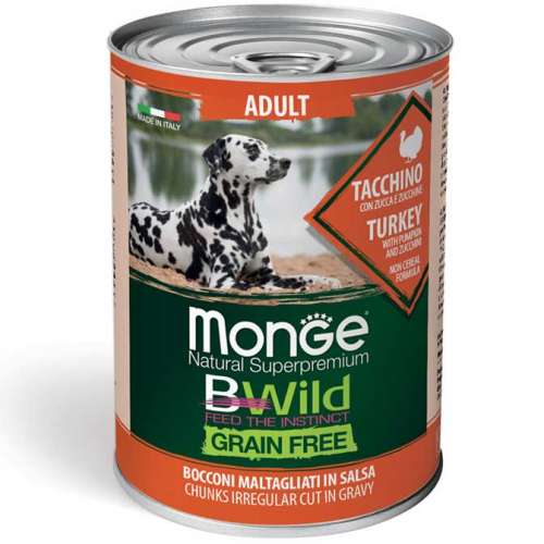 Monge Dog BWild Wet Adult Turkey 400g