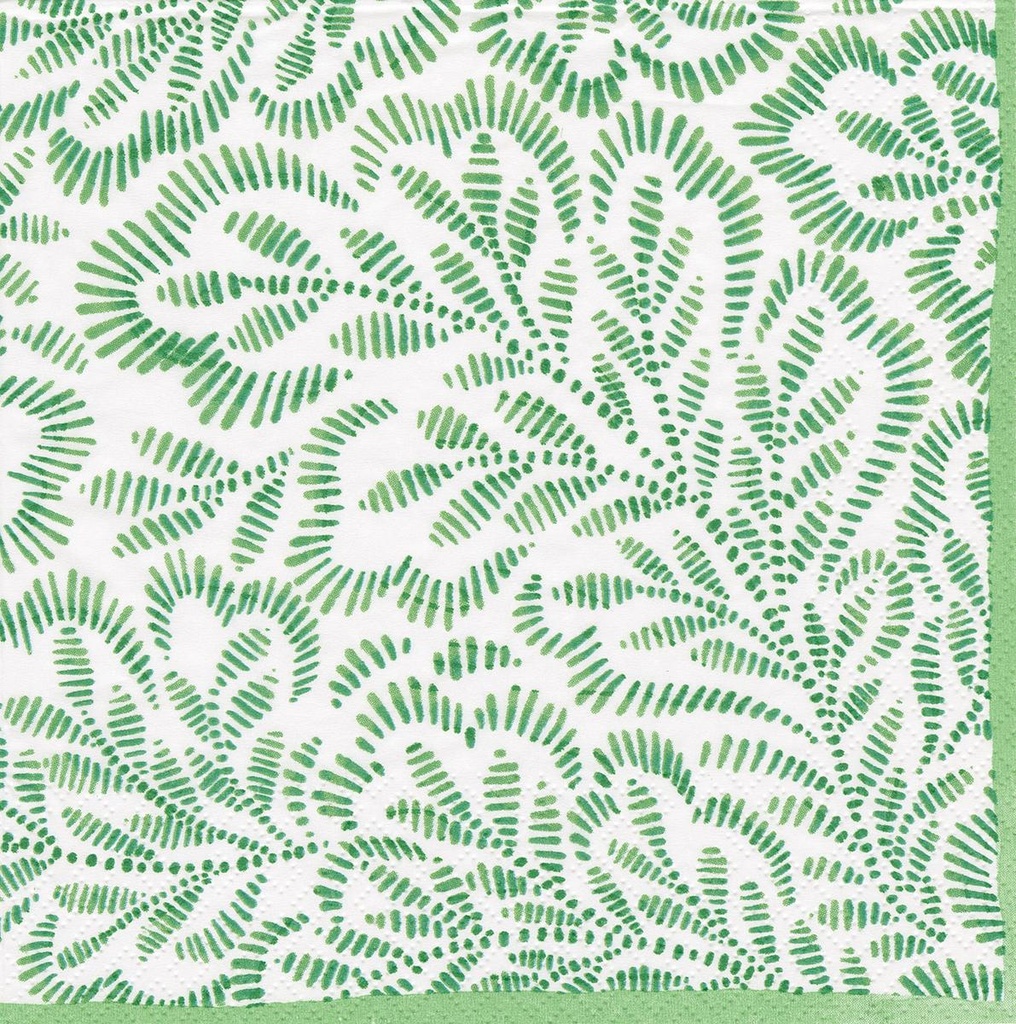 Serviette Lunch Green Block print leaves