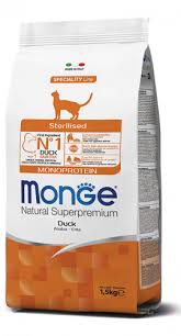 Monge Cat Monopro. Sterilised Duck 1,5kg
